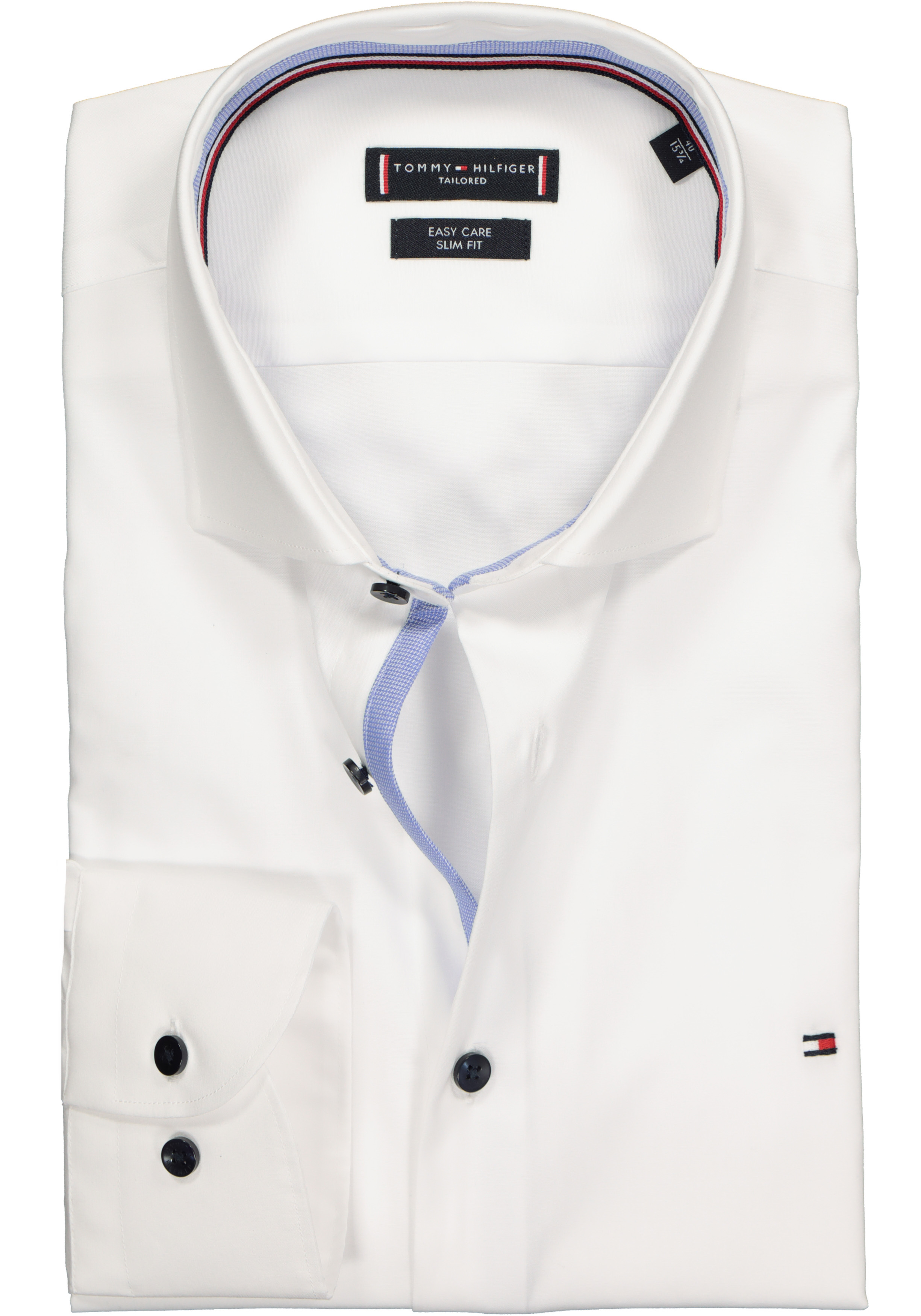 Klaar breedtegraad Bukken Tommy Hilfiger Classic slim fit overhemd, wit (contrast) - Zomer SALE tot  50% korting