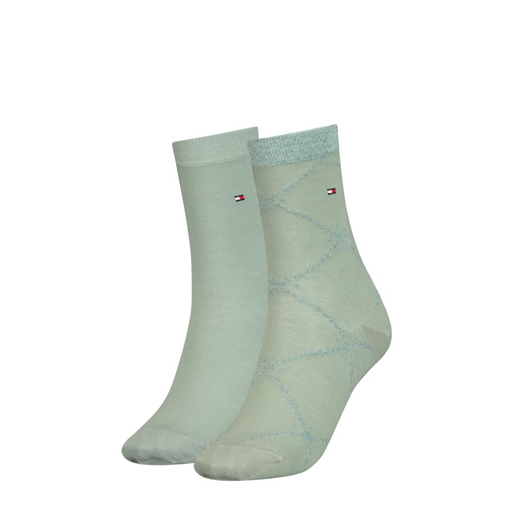 Amerika Whitney Bijdragen Tommy Hilfiger Sock Graphic Argyle (2-pack), dames sokken, groen geruit -  Zomer SALE tot 50% korting
