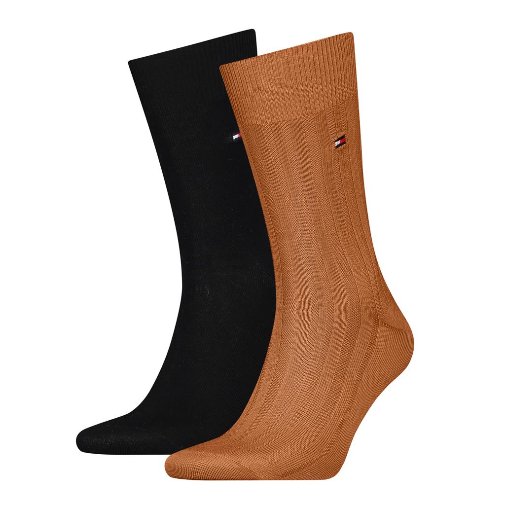 maandelijks Historicus Haan Tommy Hilfiger Sock Fil D Ecosse Rib (2-pack), heren sokken, bruin - Zomer  SALE tot 50% korting
