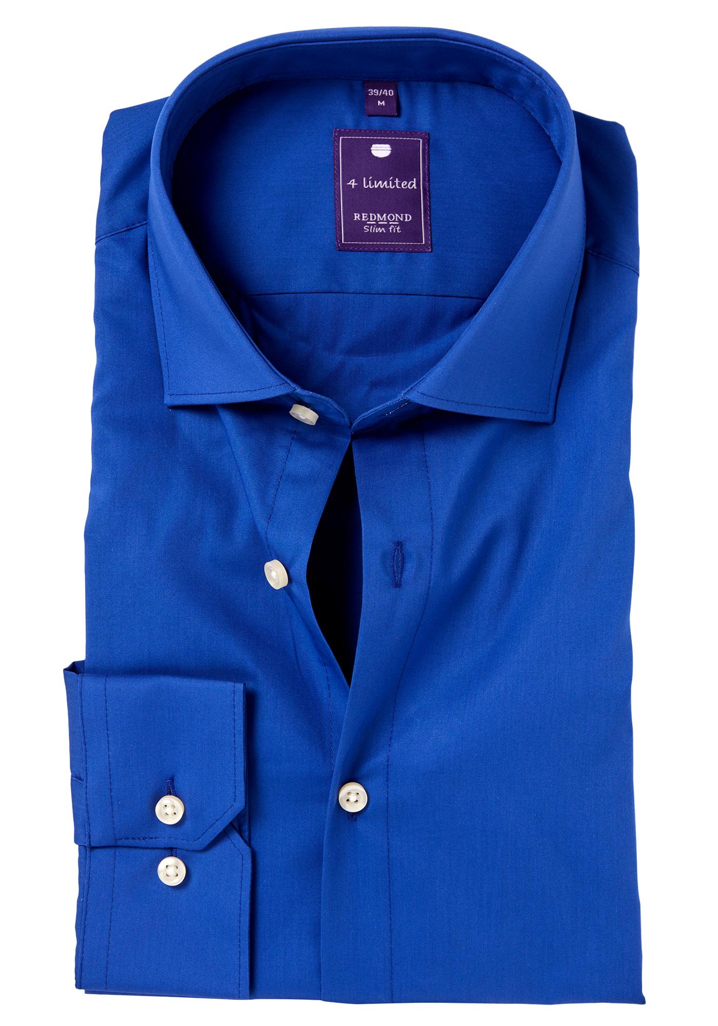 Vruchtbaar Zenuwinzinking spons Redmond slim fit overhemd, kobaltblauw - Zomer SALE tot 50% korting