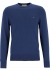 Calvin Klein slim fit trui wol, heren pullover O-hals, navy blauw