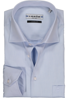Ledub modern fit overhemd, mouwlengte 7, lichtblauw twill 