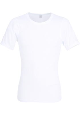 Ceceba heren T-shirt dubbelrib regular fit (1-pack), O-hals, wit