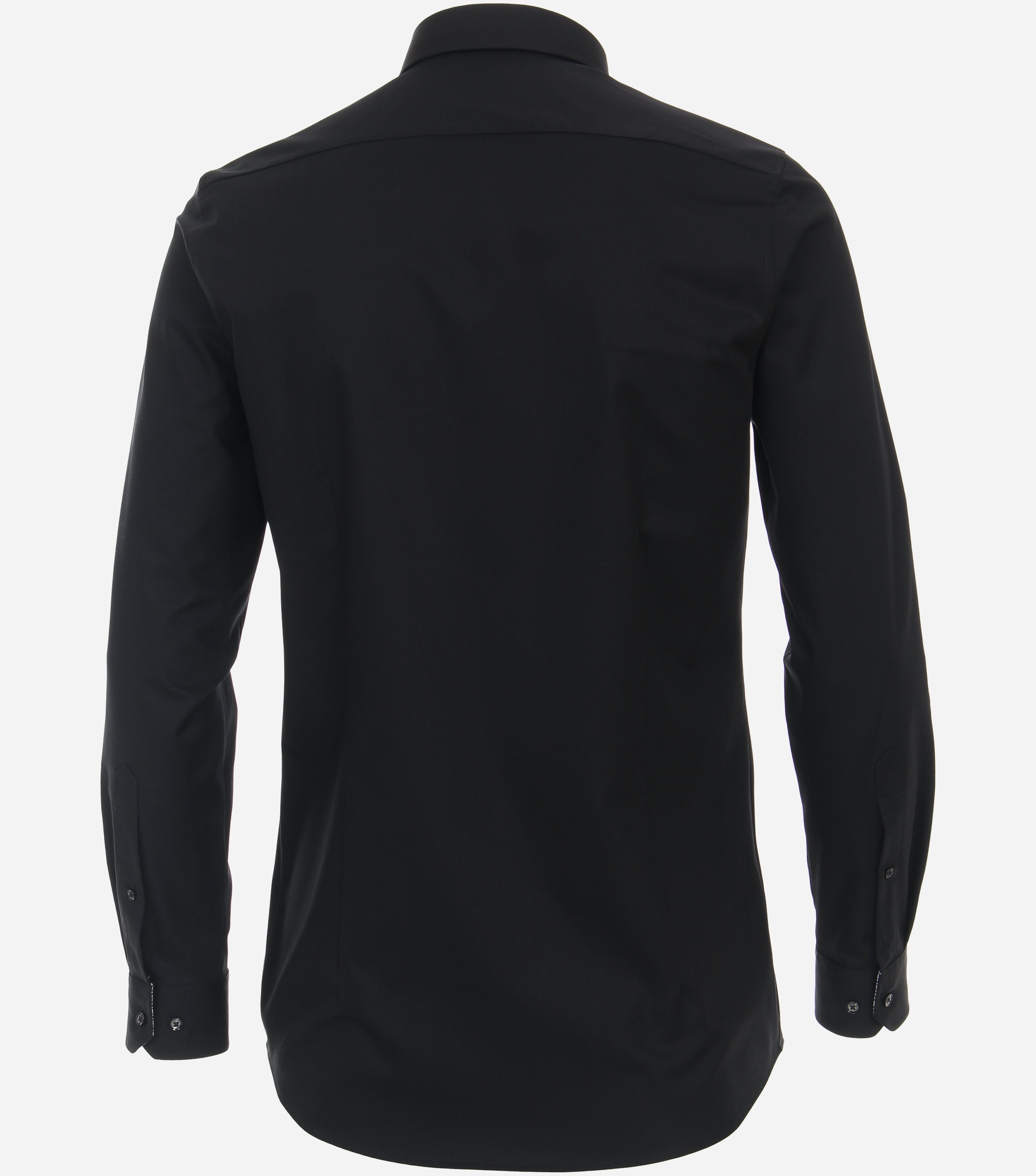 VENTI body fit overhemd, twill, zwart