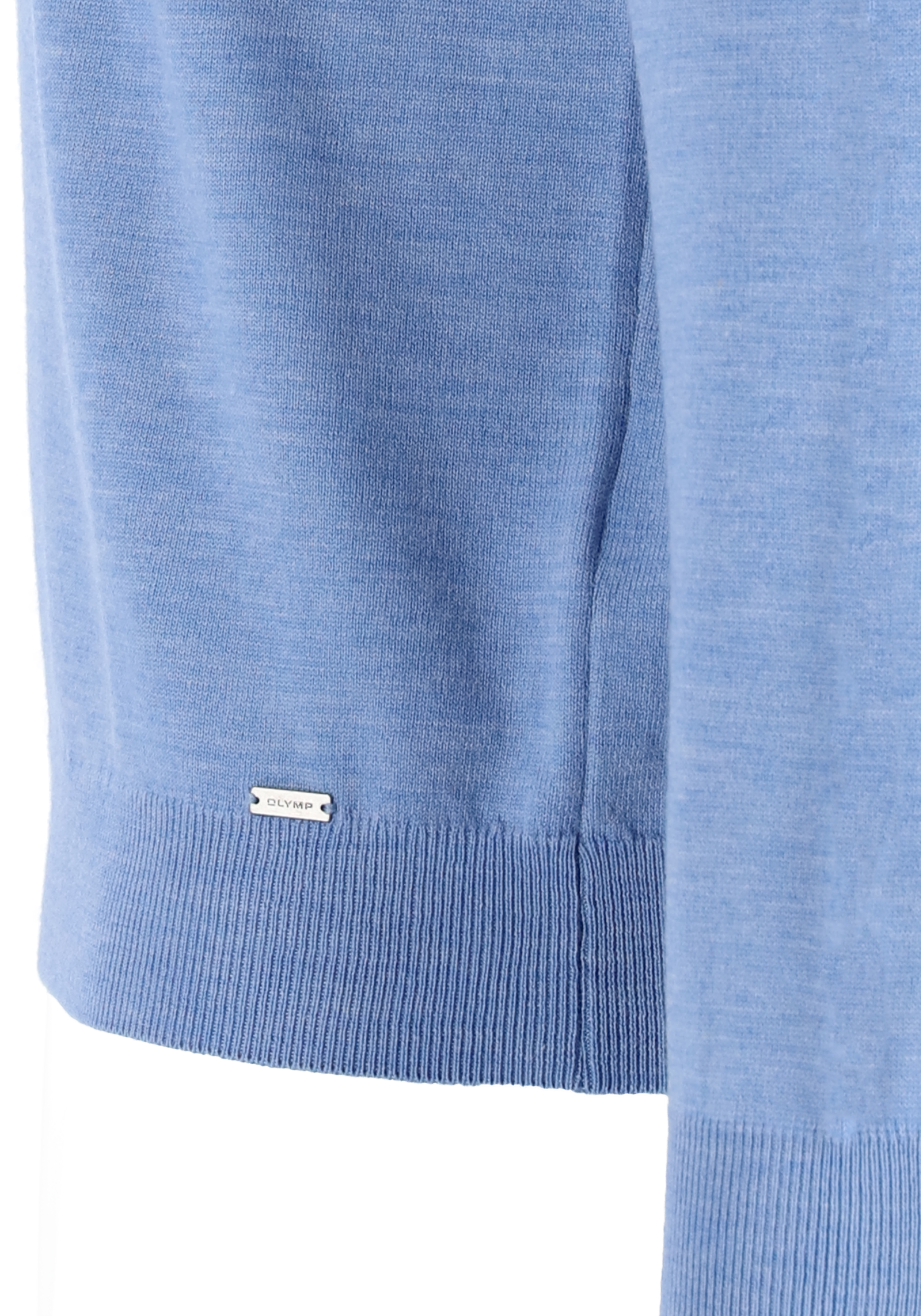 OLYMP modern fit trui wol, O-hals, lichtblauw