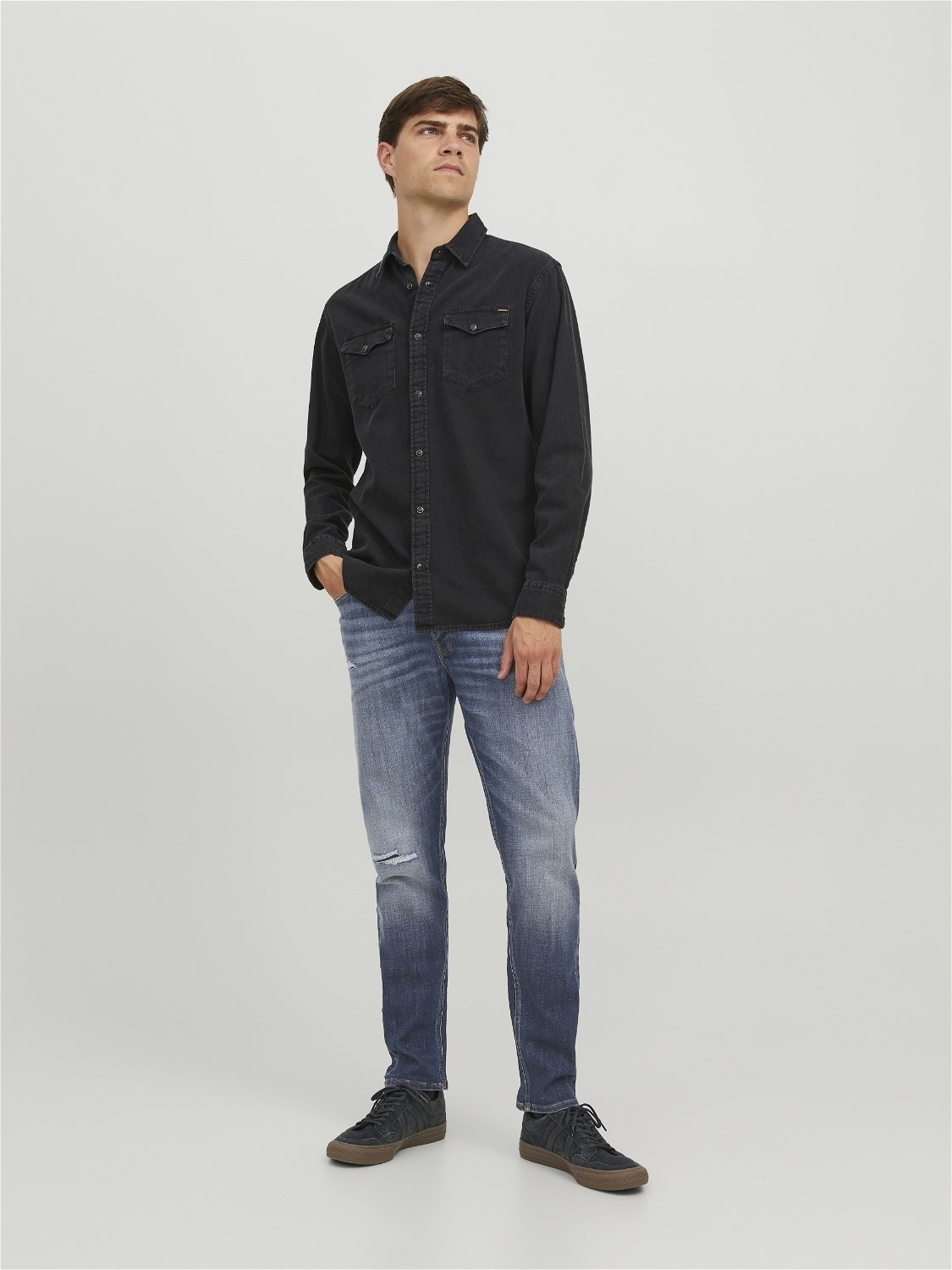 JACK & JONES Erik Original regular fit, heren jeans, denimblauw