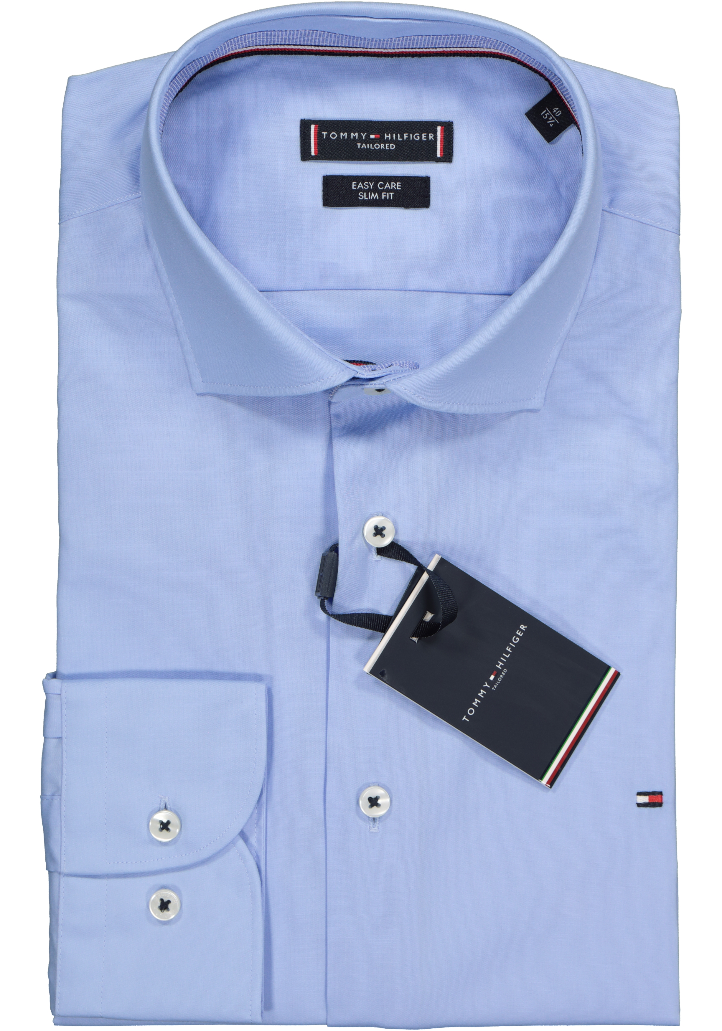 Tommy Hilfiger Classic slim fit overhemd, lichtblauw (contrast)