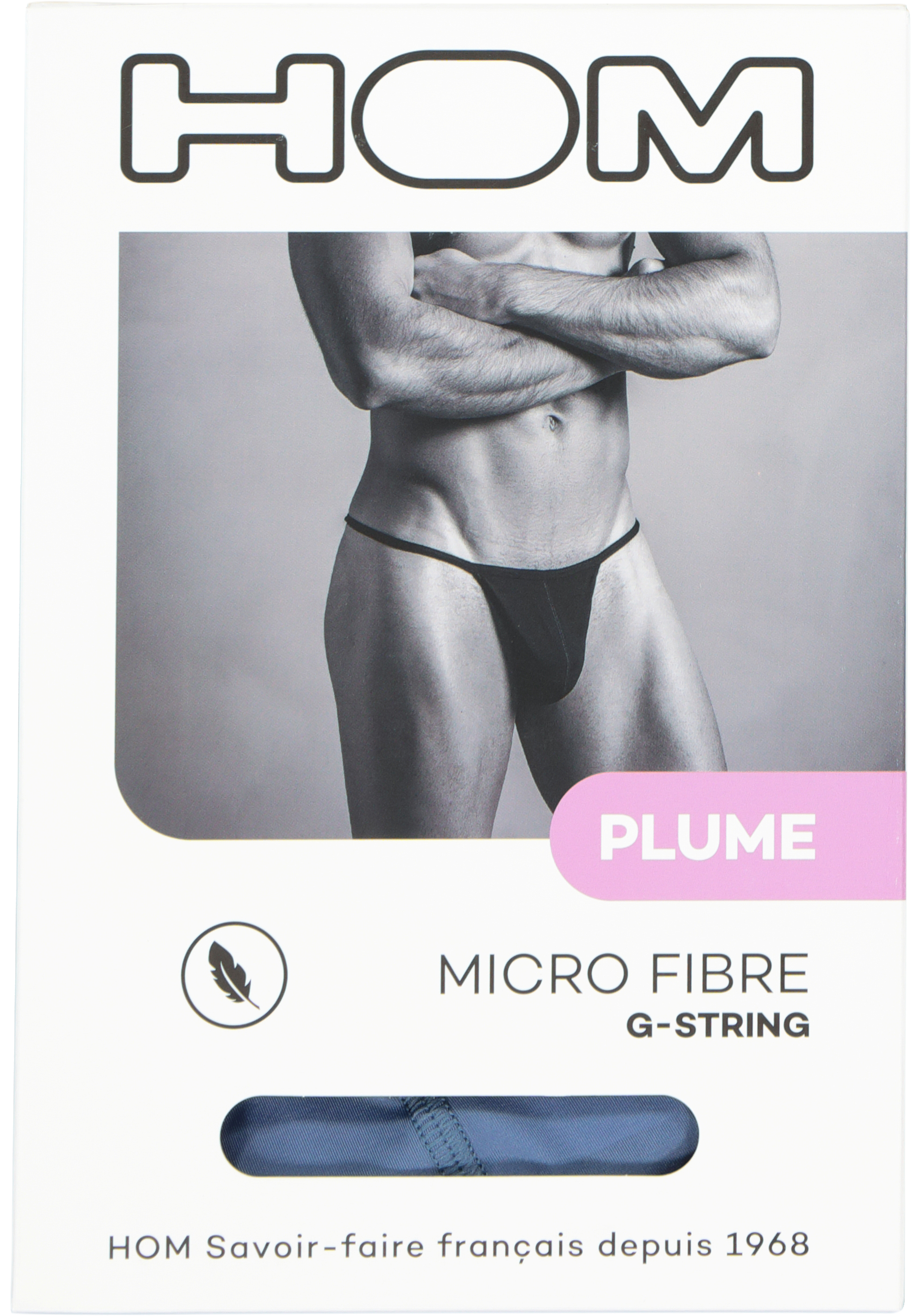 HOM Plume g-string (1-pack), heren string, midden blauw