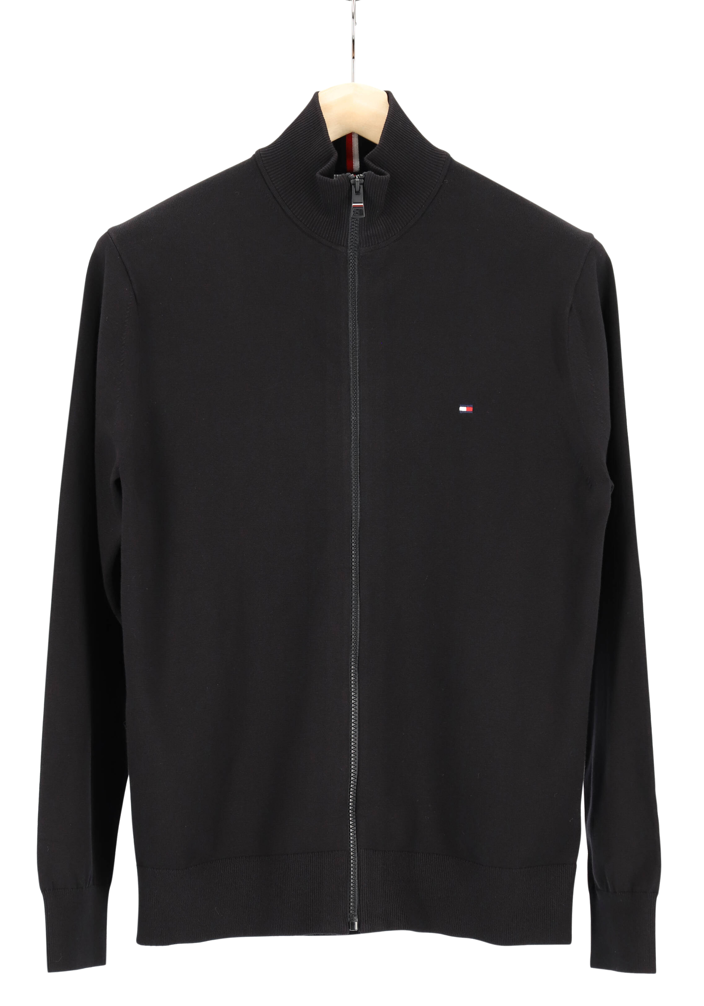 Tommy Hilfiger vest katoen, 1985 zip through, zwart (Black)