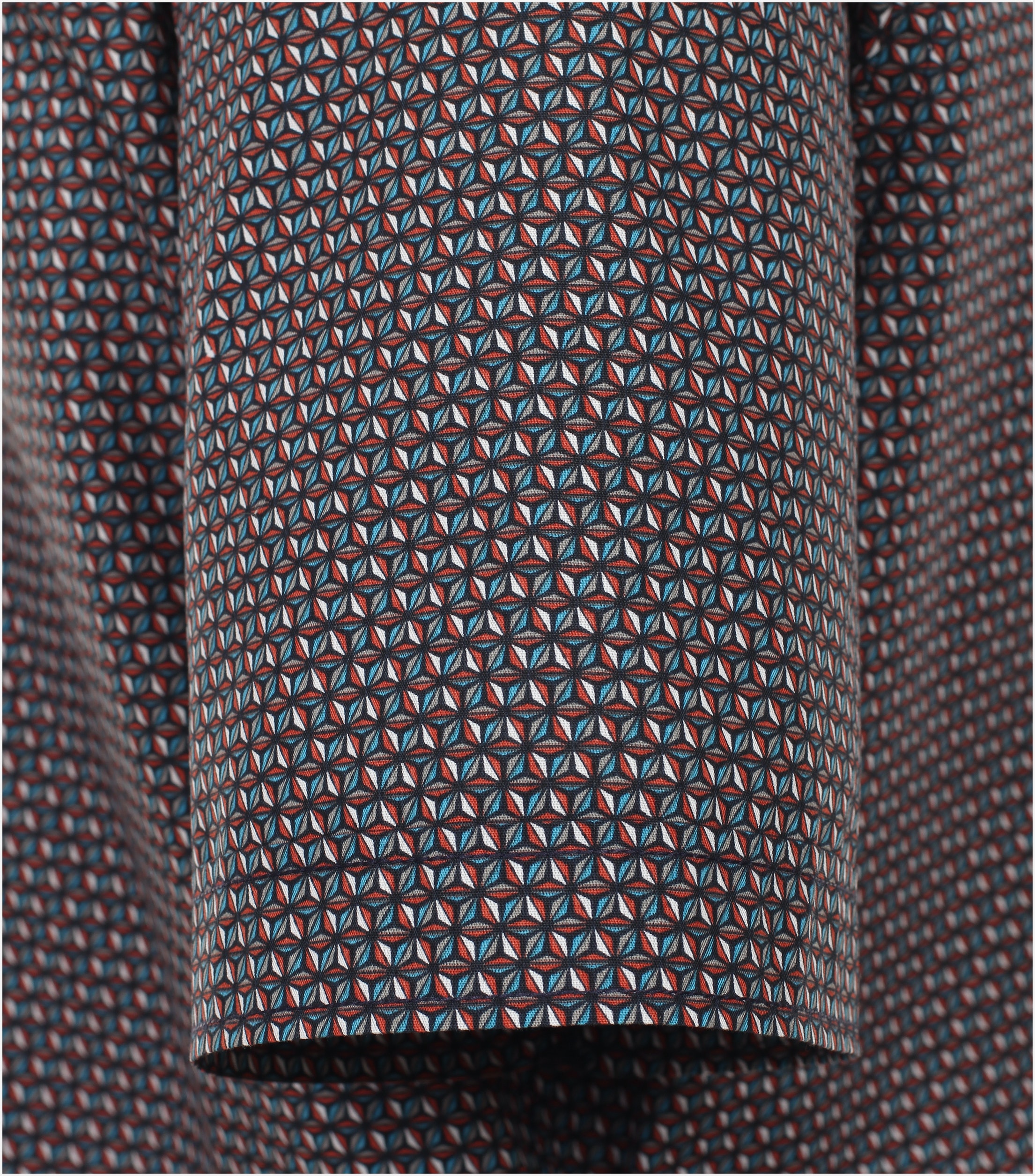 CASA MODA Sport comfort fit overhemd, korte mouw, popeline, oranje dessin