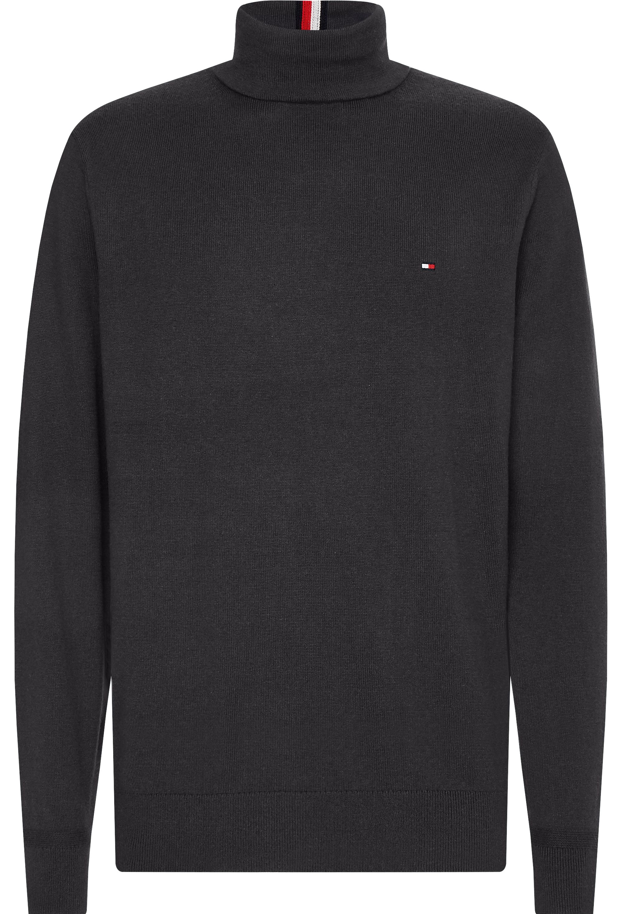 Tommy Hilfiger heren coltrui katoen, Pima Org Ctn Cashmere Roll Neck, grijs