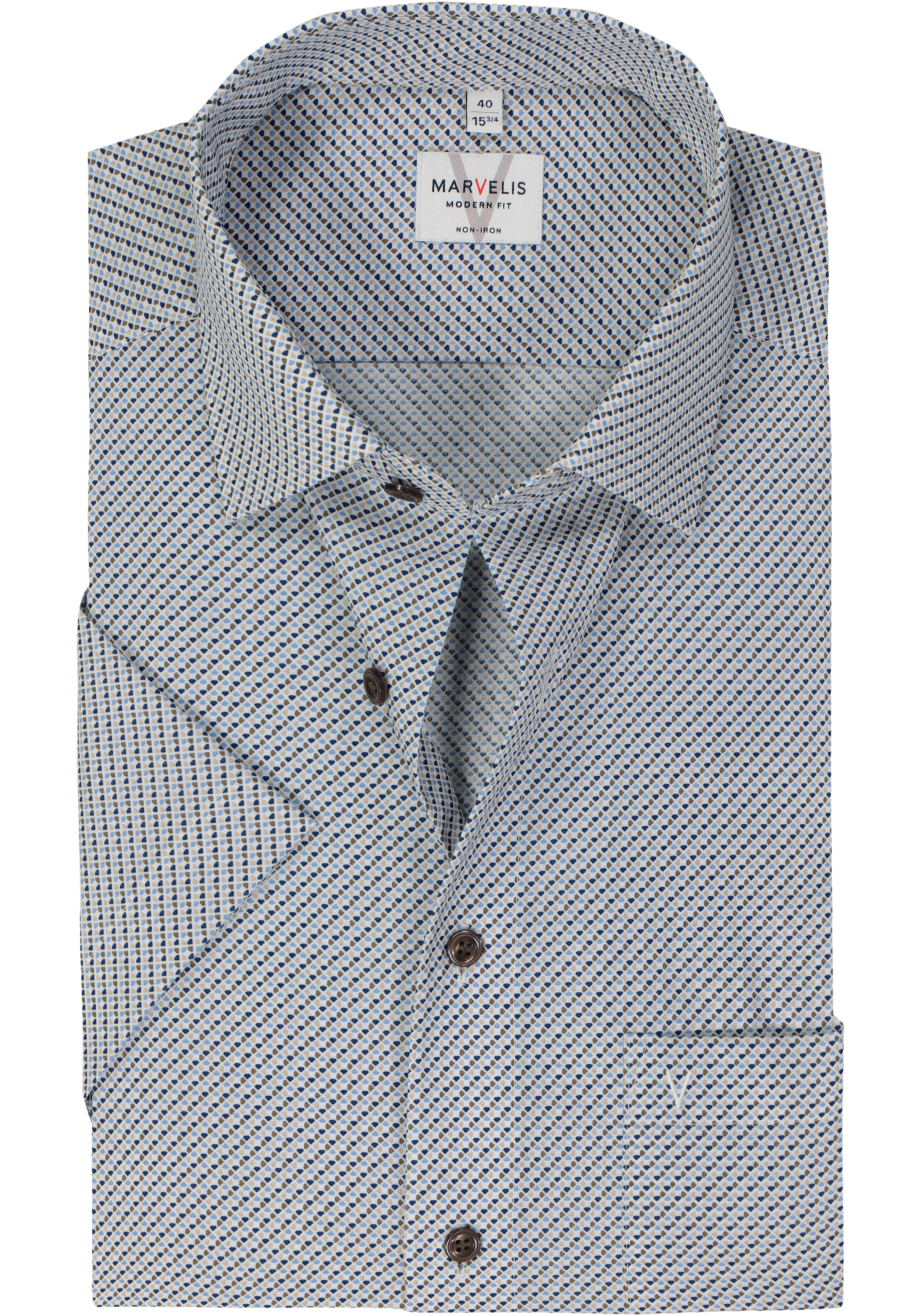 MARVELIS modern fit overhemd, popeline, donkerblauw geruit MARVELIS modern fit overhemd, popeline, donkerblauw geruit