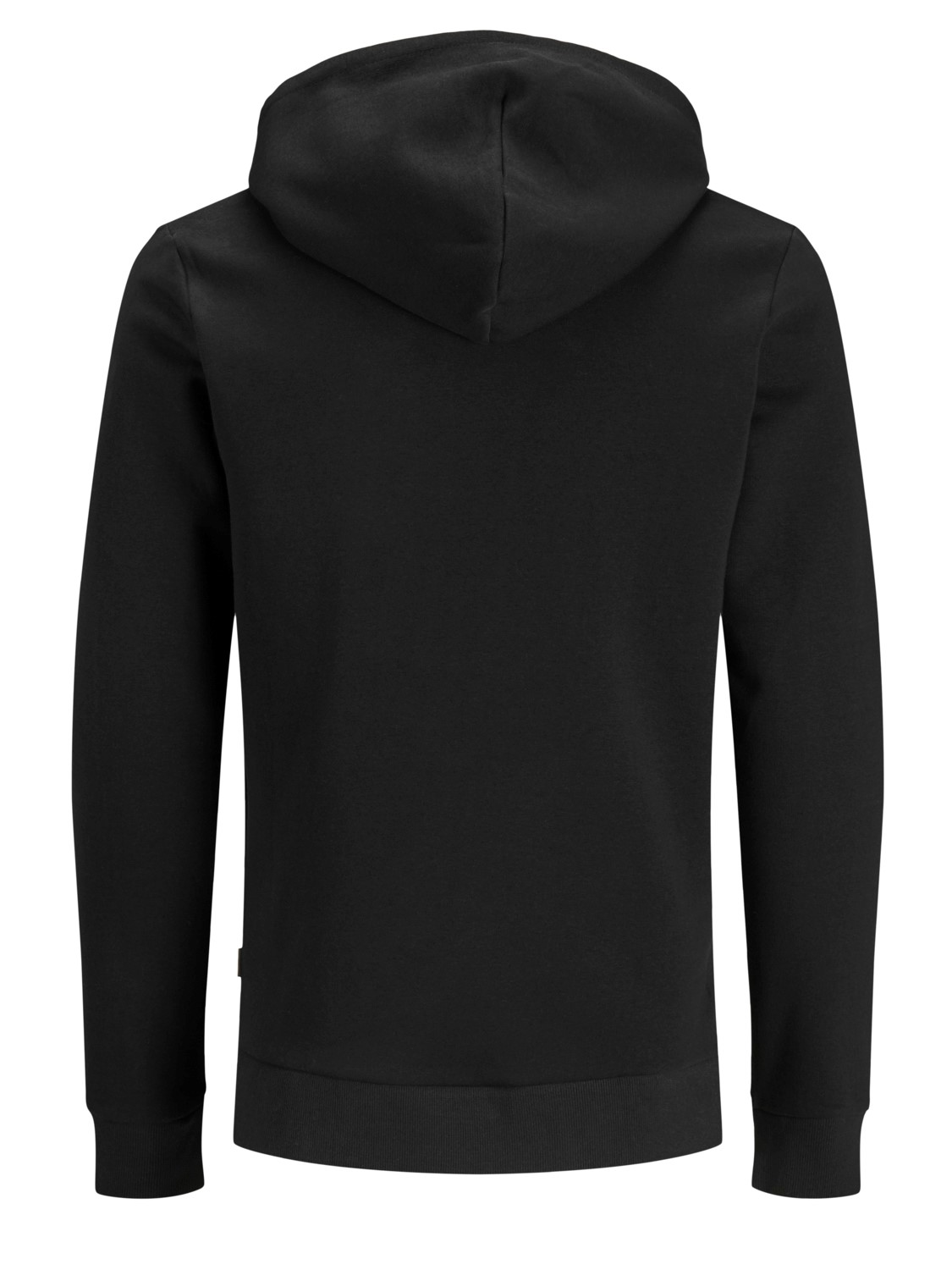 JACK & JONES Corp logo sweat hood regular fit, heren hoodie katoenmengsel met capuchon, zwart grote print