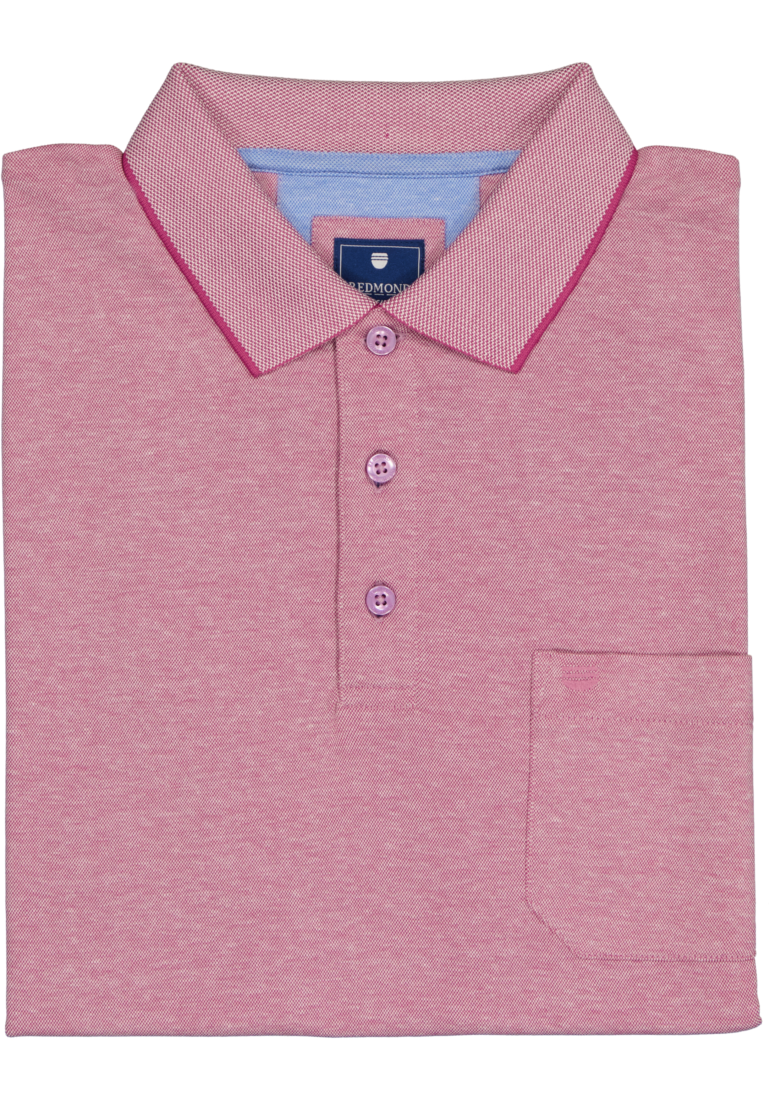 Redmond regular fit poloshirt, donkerroze melange