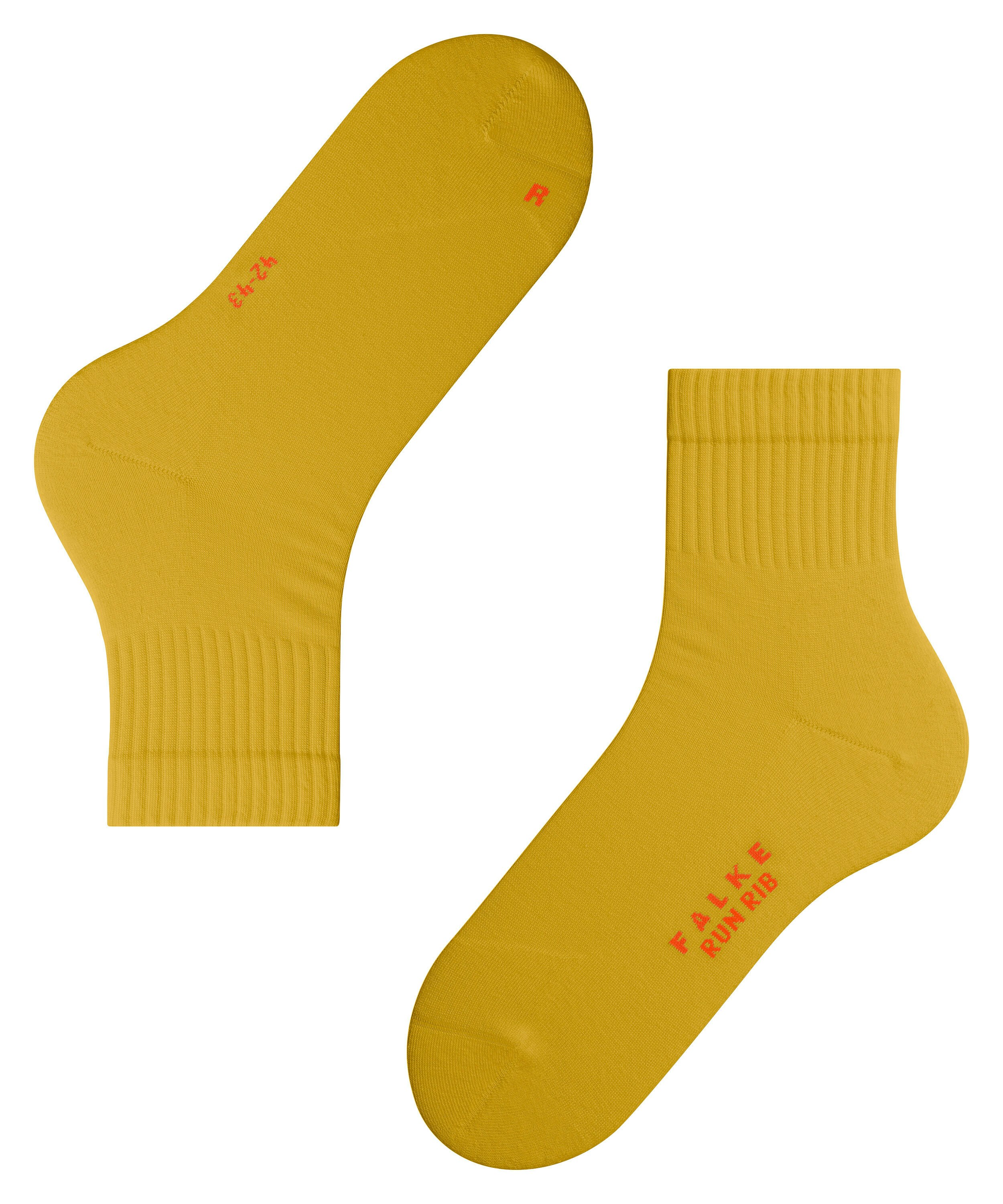 FALKE Run Rib unisex sokken kort, geel (mimosa)