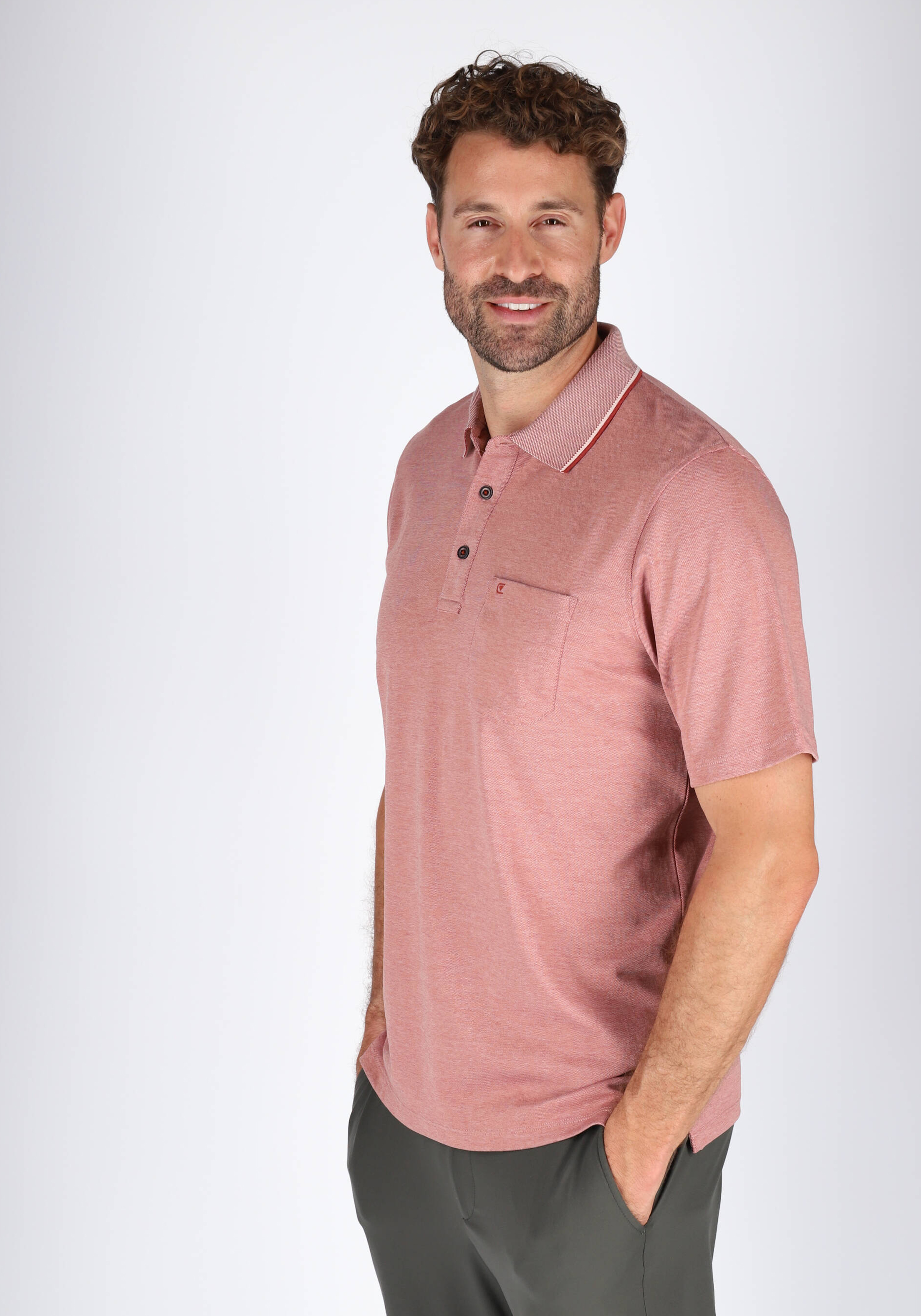 CASA MODA comfort fit heren polo, oranje