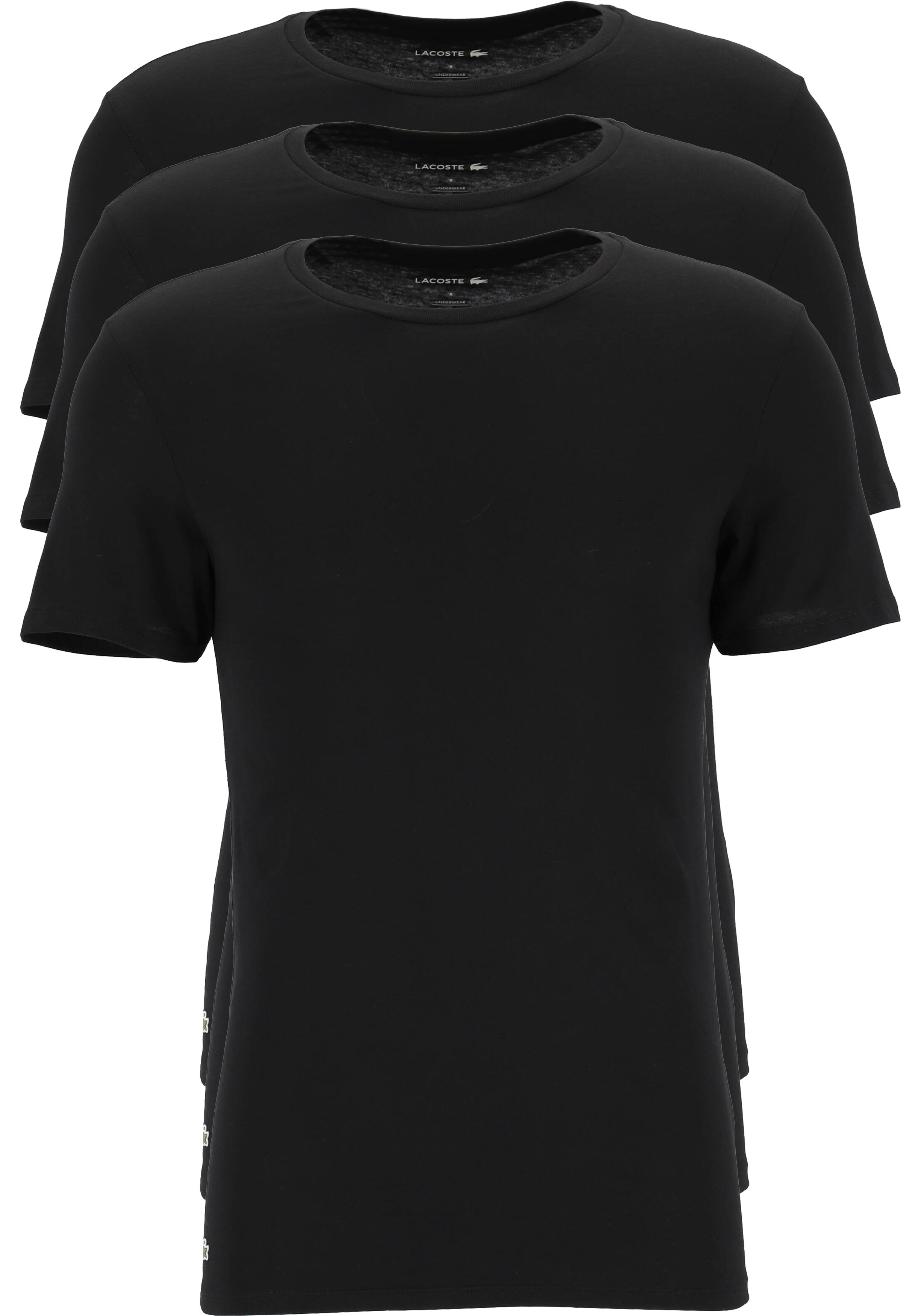 Lacoste T-shirts slim fit (3-pack), heren T-shirts O-hals, zwart