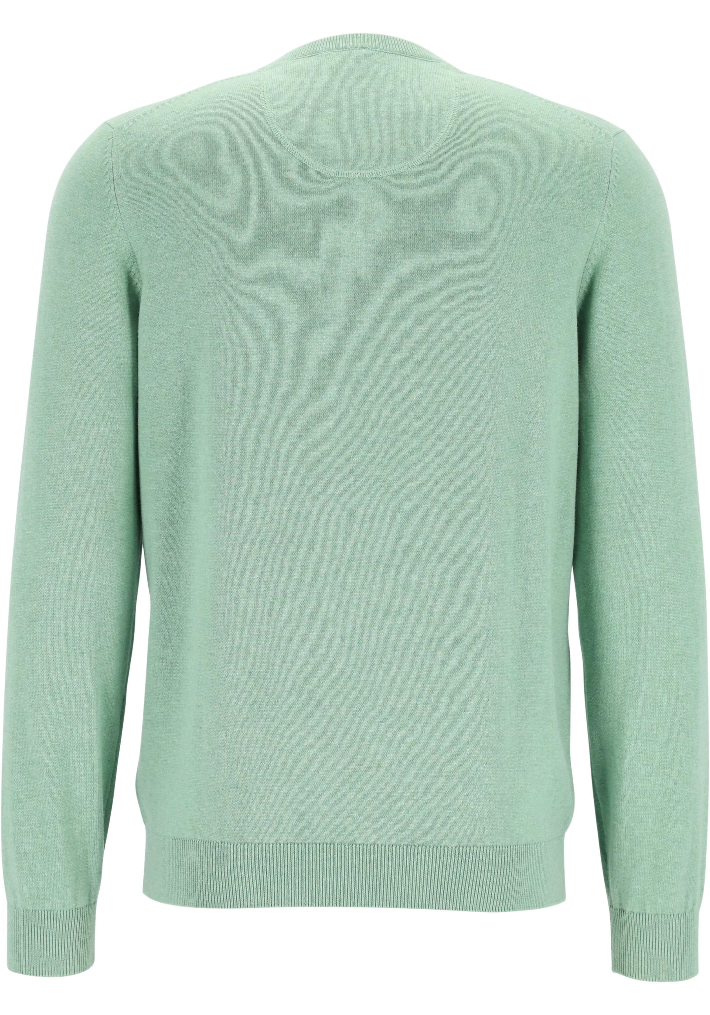 MARVELIS modern fit trui katoen, V-hals, messing groen