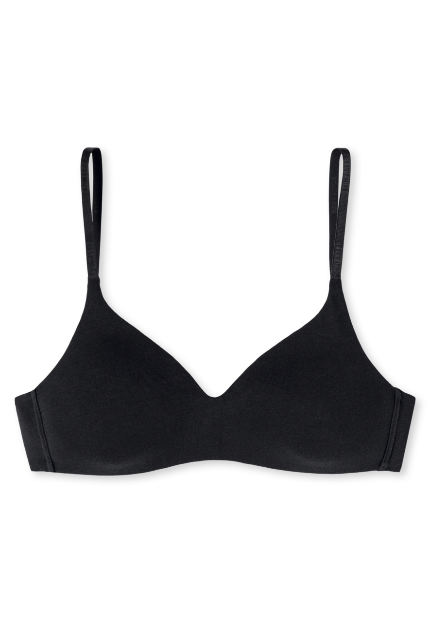 SCHIESSER 95/5 bh (1-pack), dames soft-bh biologisch katoen met vulling zonder beugel zwart
