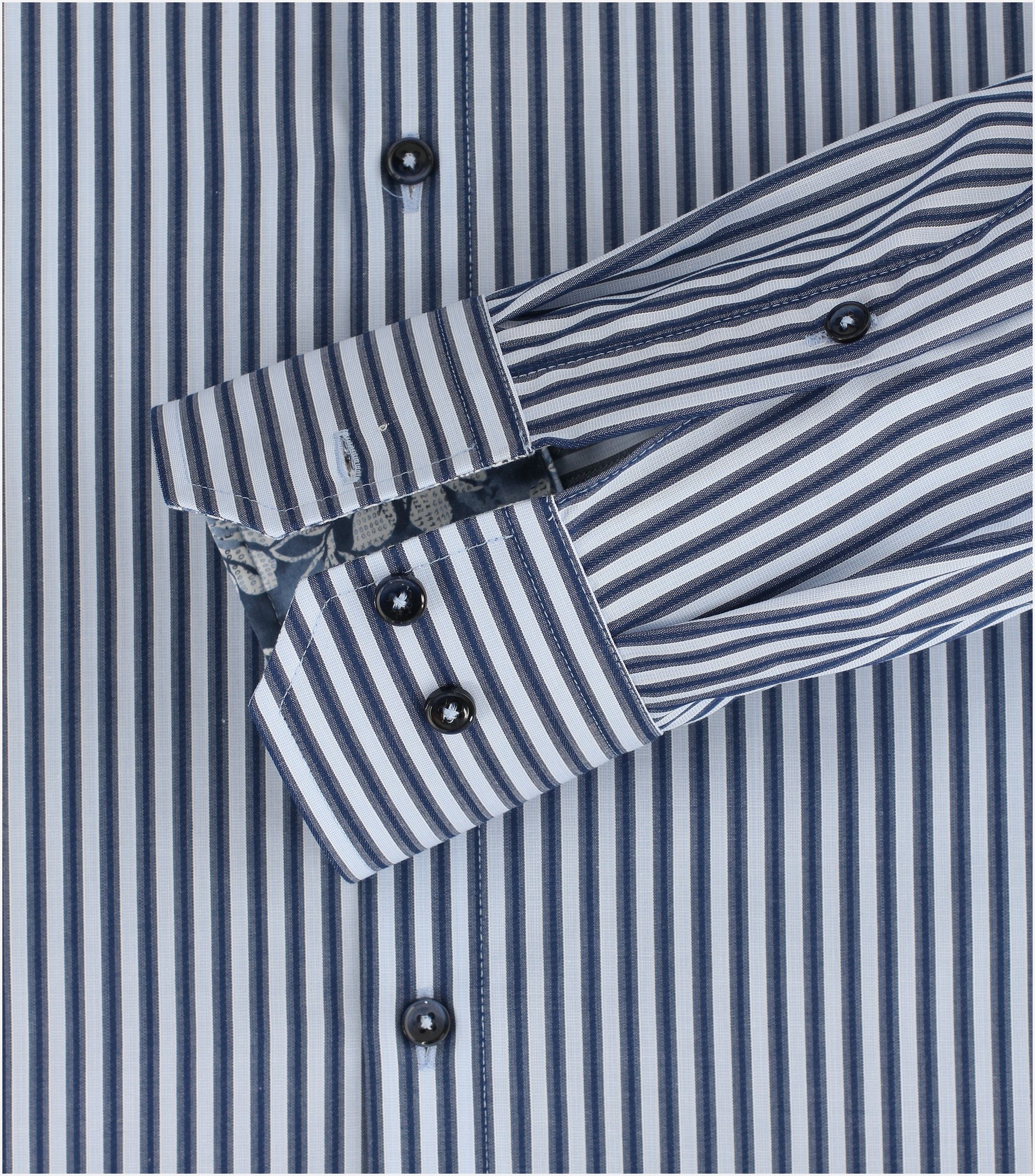 VENTI modern fit overhemd, dobby, blauw gestreept