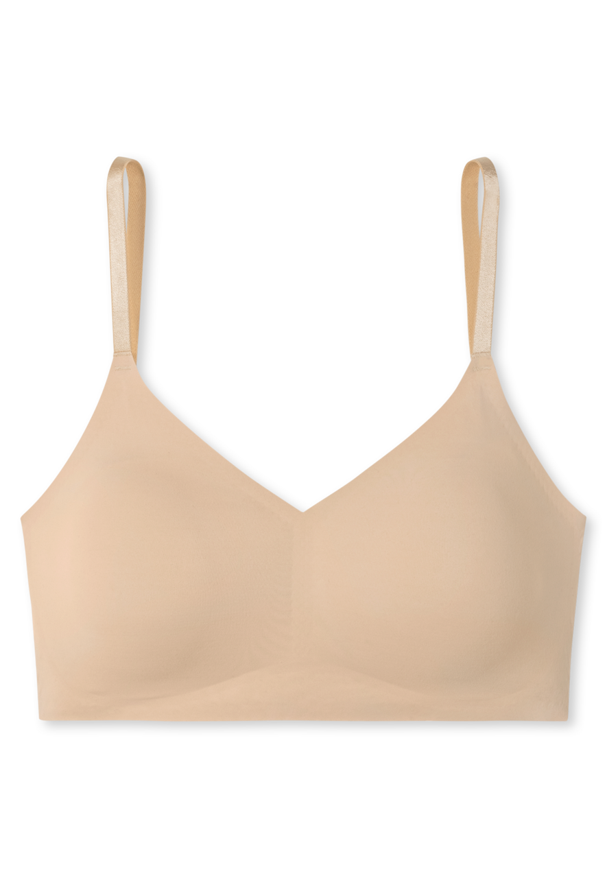 SCHIESSER Invisible Soft bralette (1-pack), dames bustier microvezel uitneembare pads zandkleur