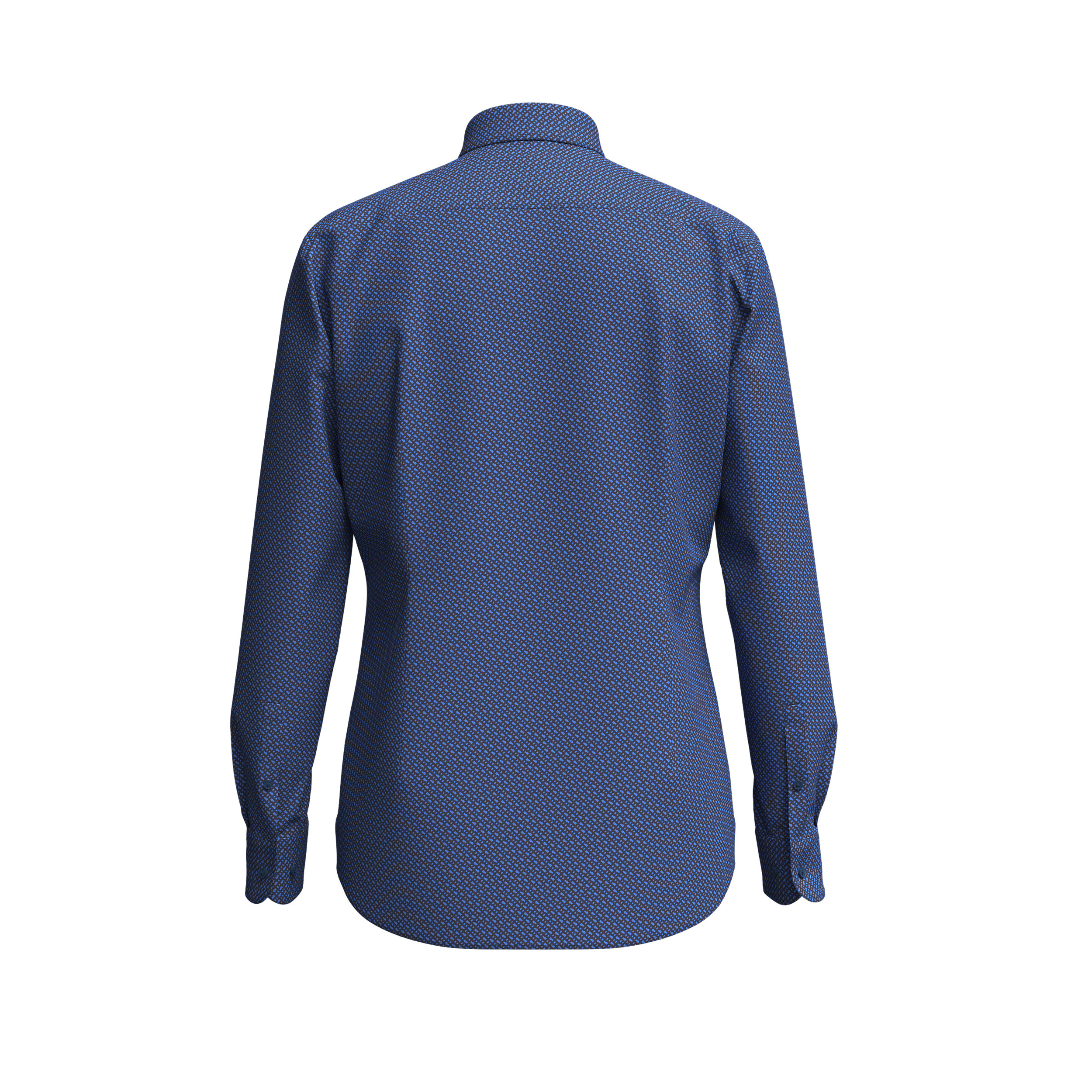 HUGO BOSS Hank slim fit overhemd, popeline, blauw dessin
