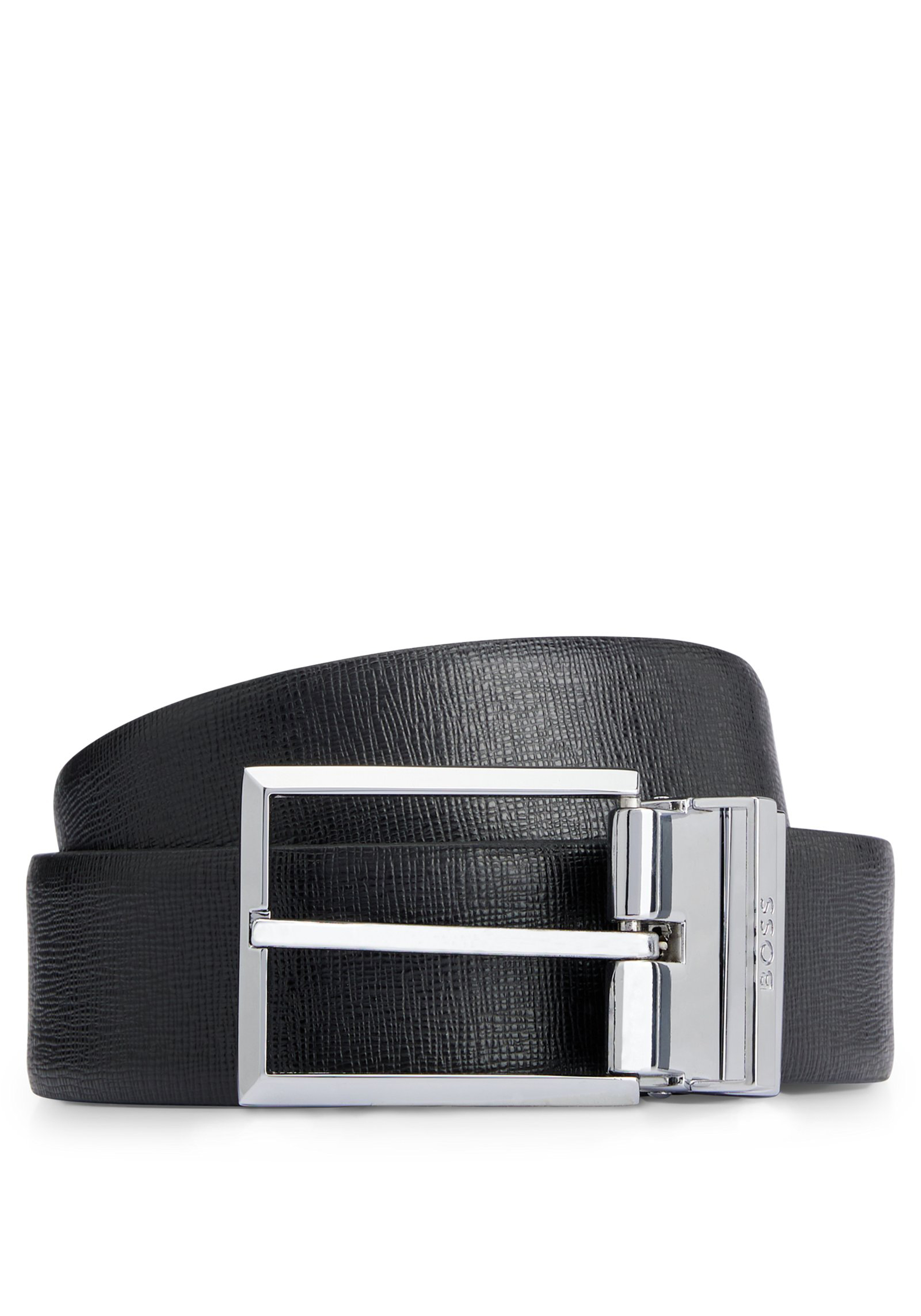 HUGO BOSS leren riem cadeau, heren riem in geschenkverpakking, zwart