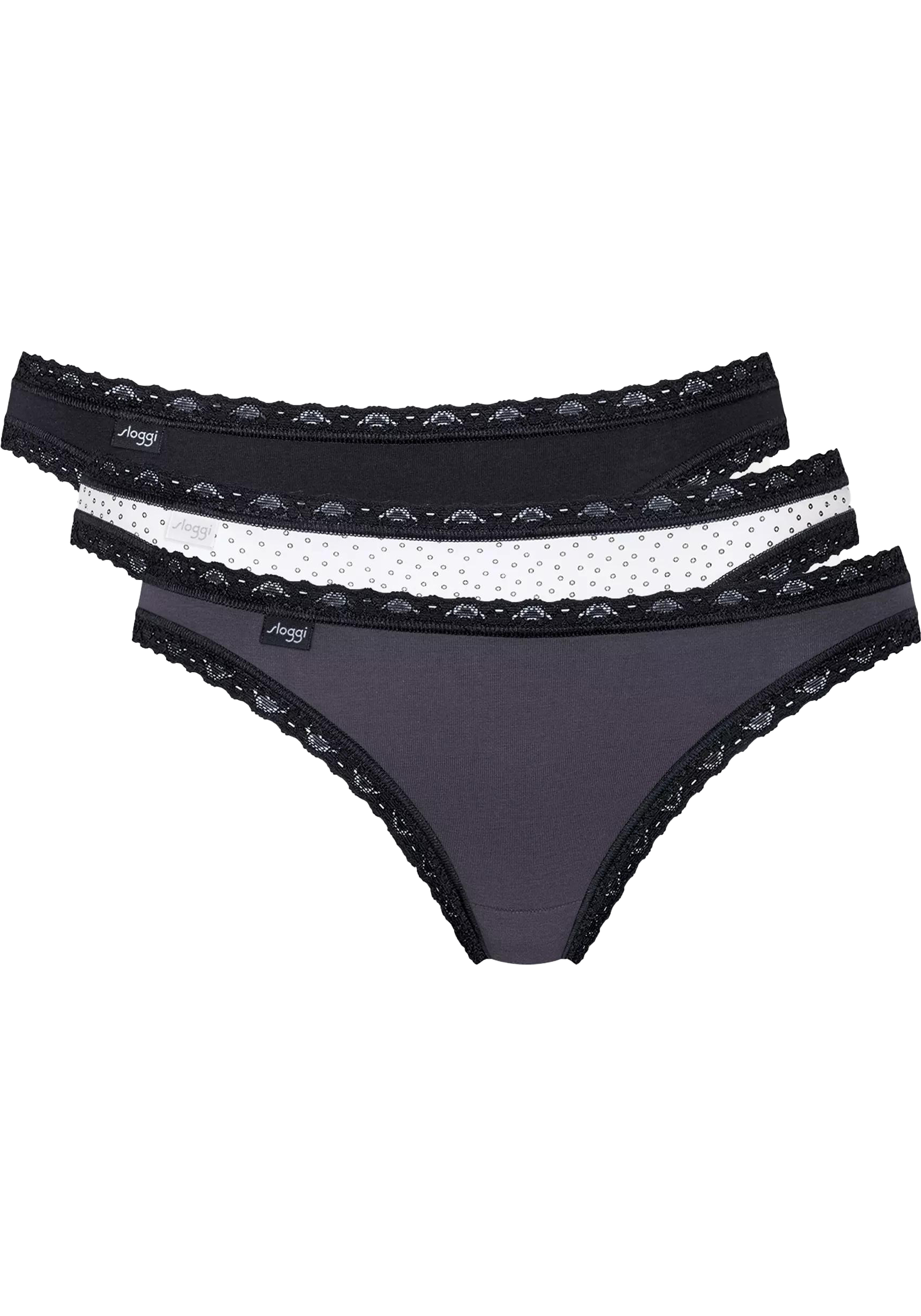 Sloggi Women 24/7 Weekend Tanga (3-pack), dames slip, zwart