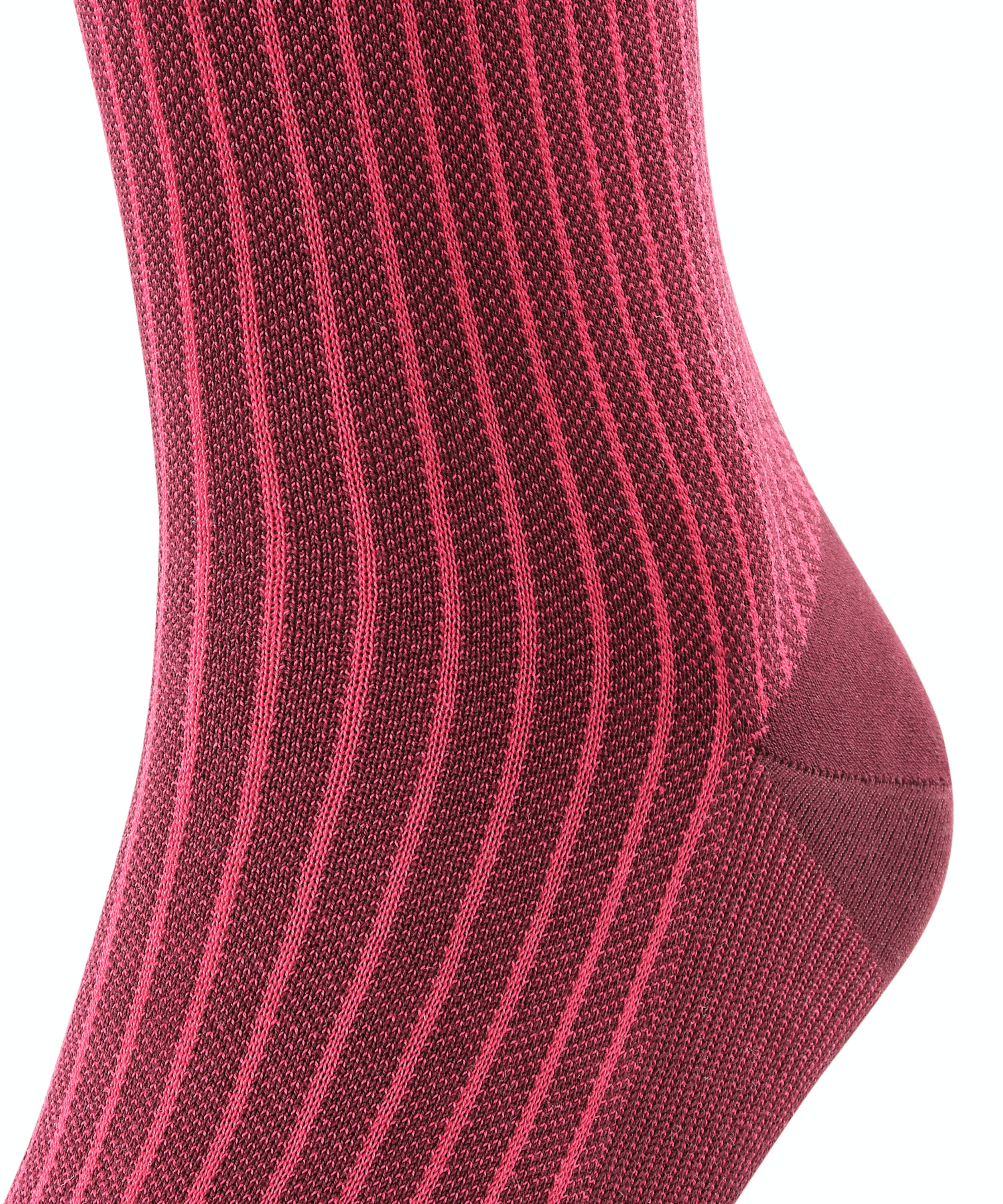 FALKE Oxford Stripe heren kniekousen, donkerrood (barolo)