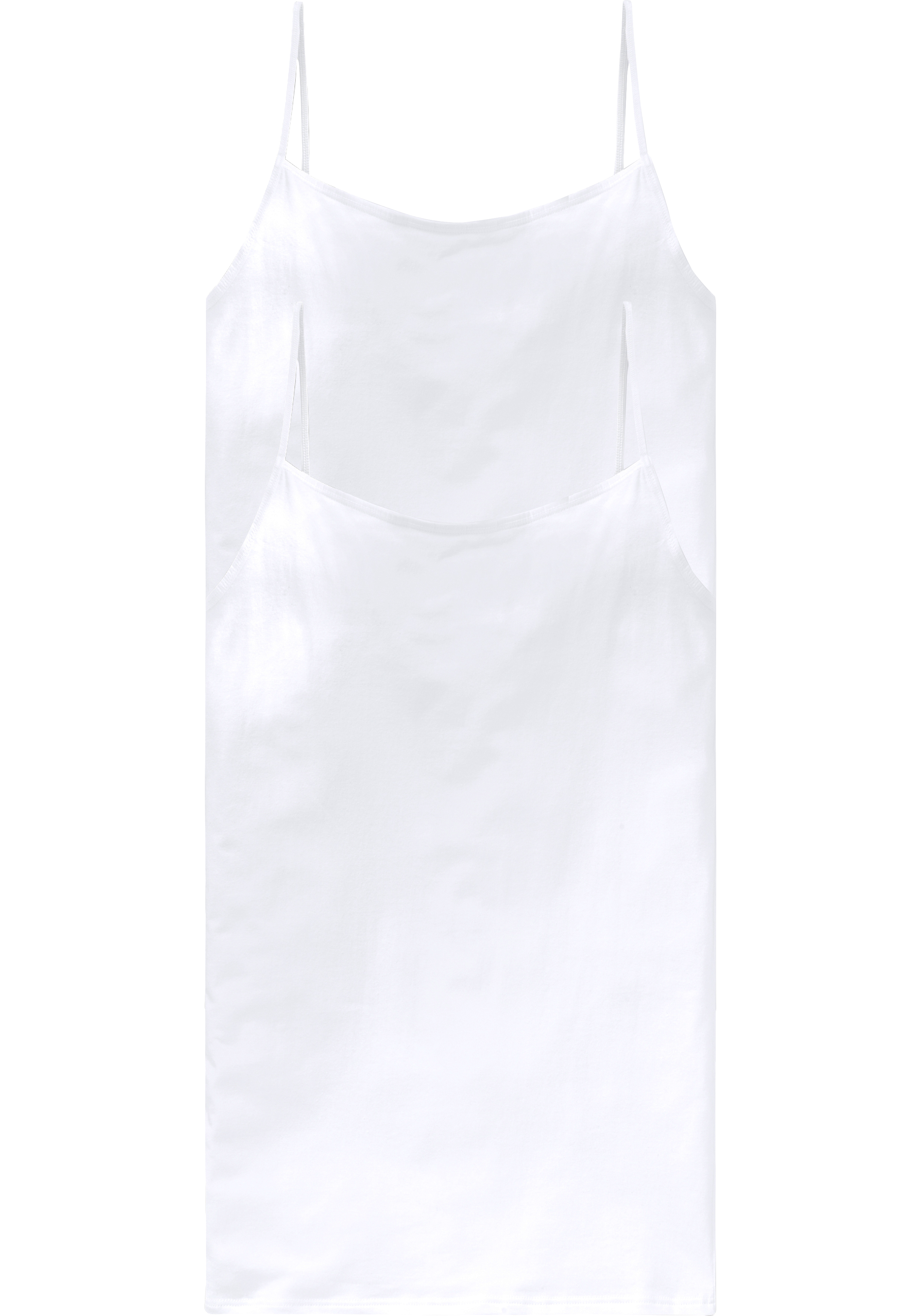 SCHIESSER Cotton Essentials dames singlet (2-pack), spaghetti bandjes, wit