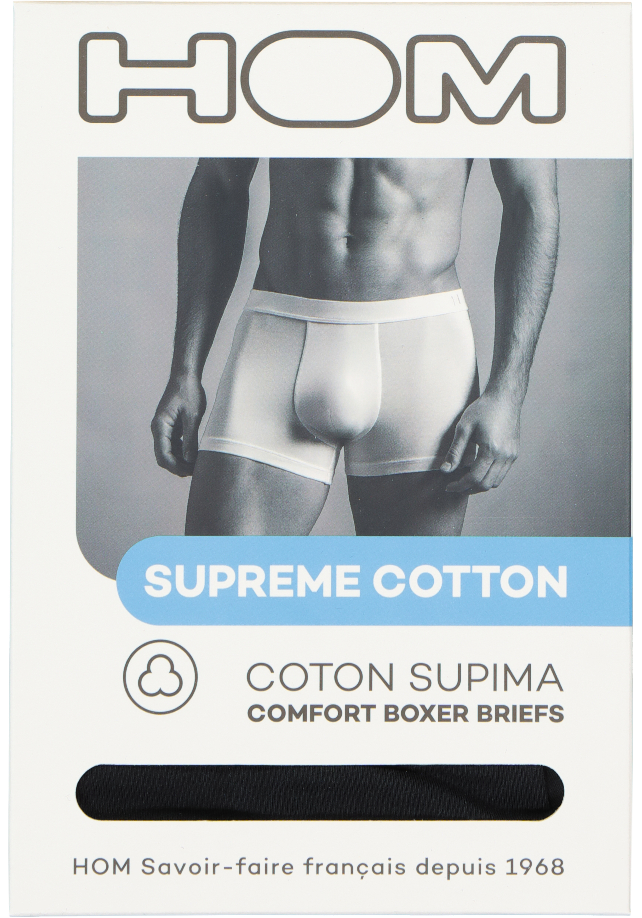 HOM Supreme cotton comfort boxer briefs (1-pack), heren boxer normale lengte, zwart