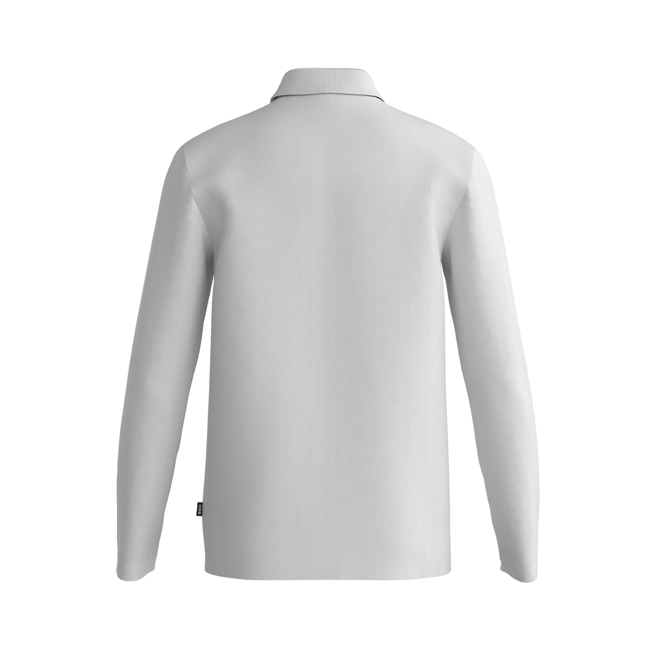 BOSS Pado regular fit polo lange mouw, jersey, wit