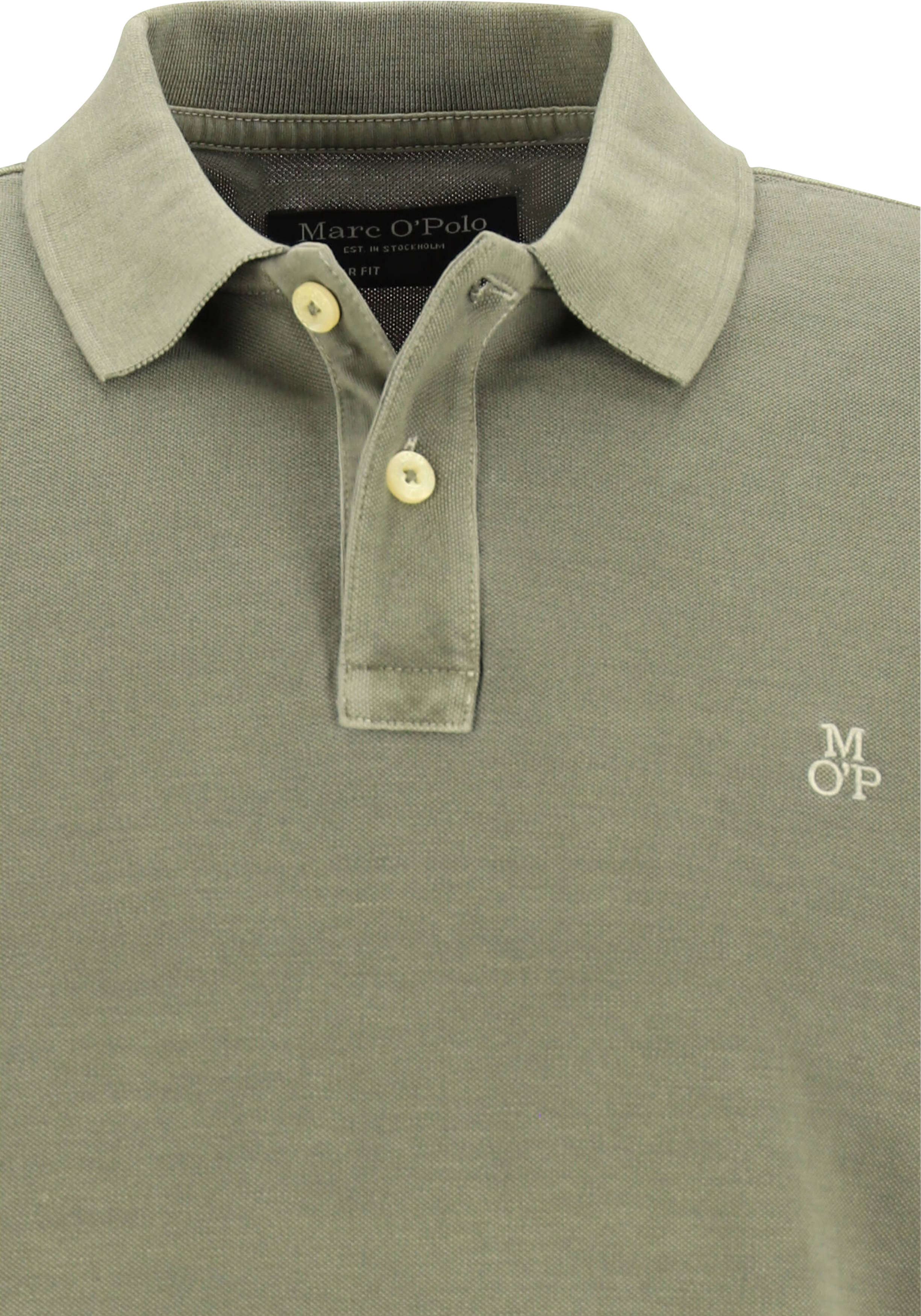 Marc O'Polo regular fit polo, heren poloshirt, olijfgroen