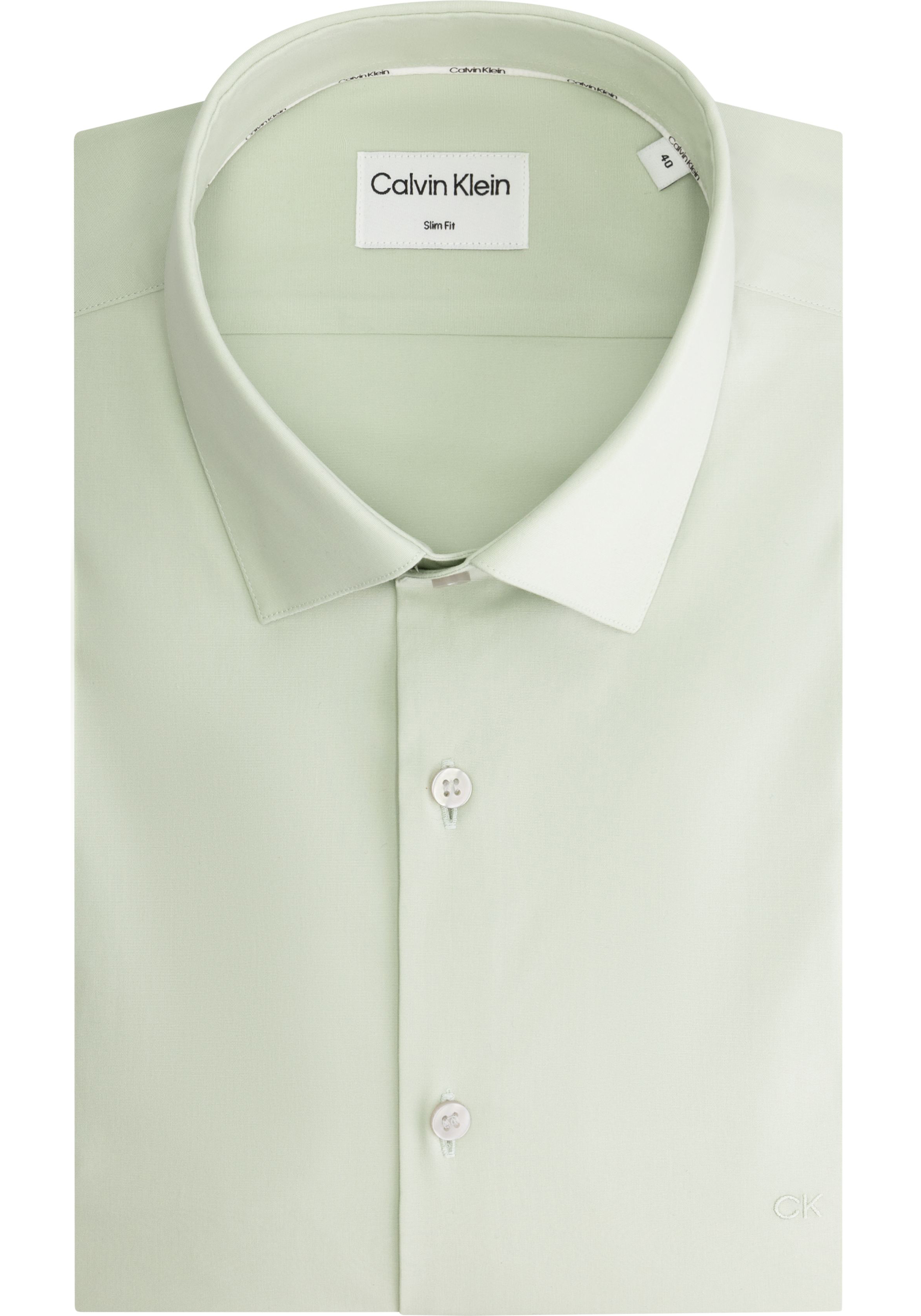 Calvin Klein slim fit overhemd, Poplin Stretch Slim Shirt, groen