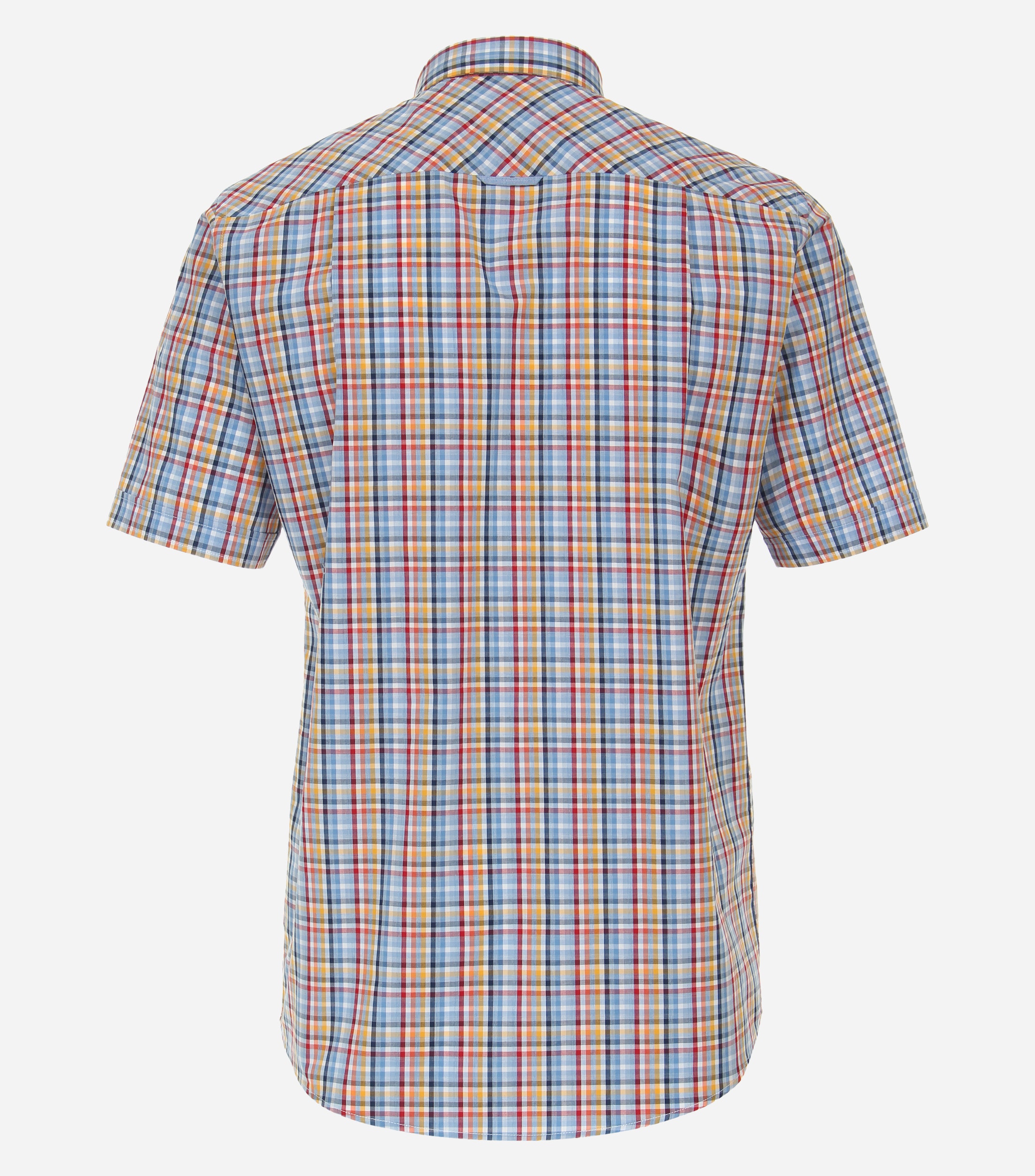 Redmond comfort fit overhemd, korte mouw, popeline, rood geruit