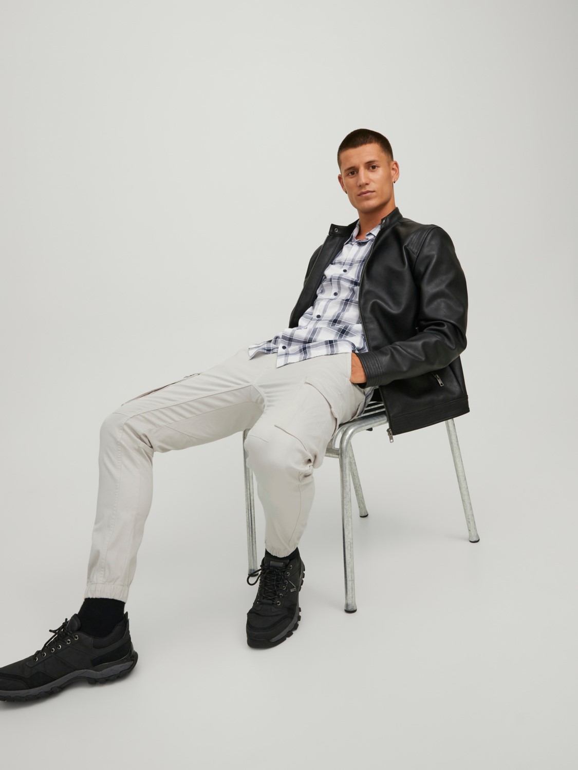 JACK & JONES Paul Lake Cargo loose fit, heren cargo broek, beige