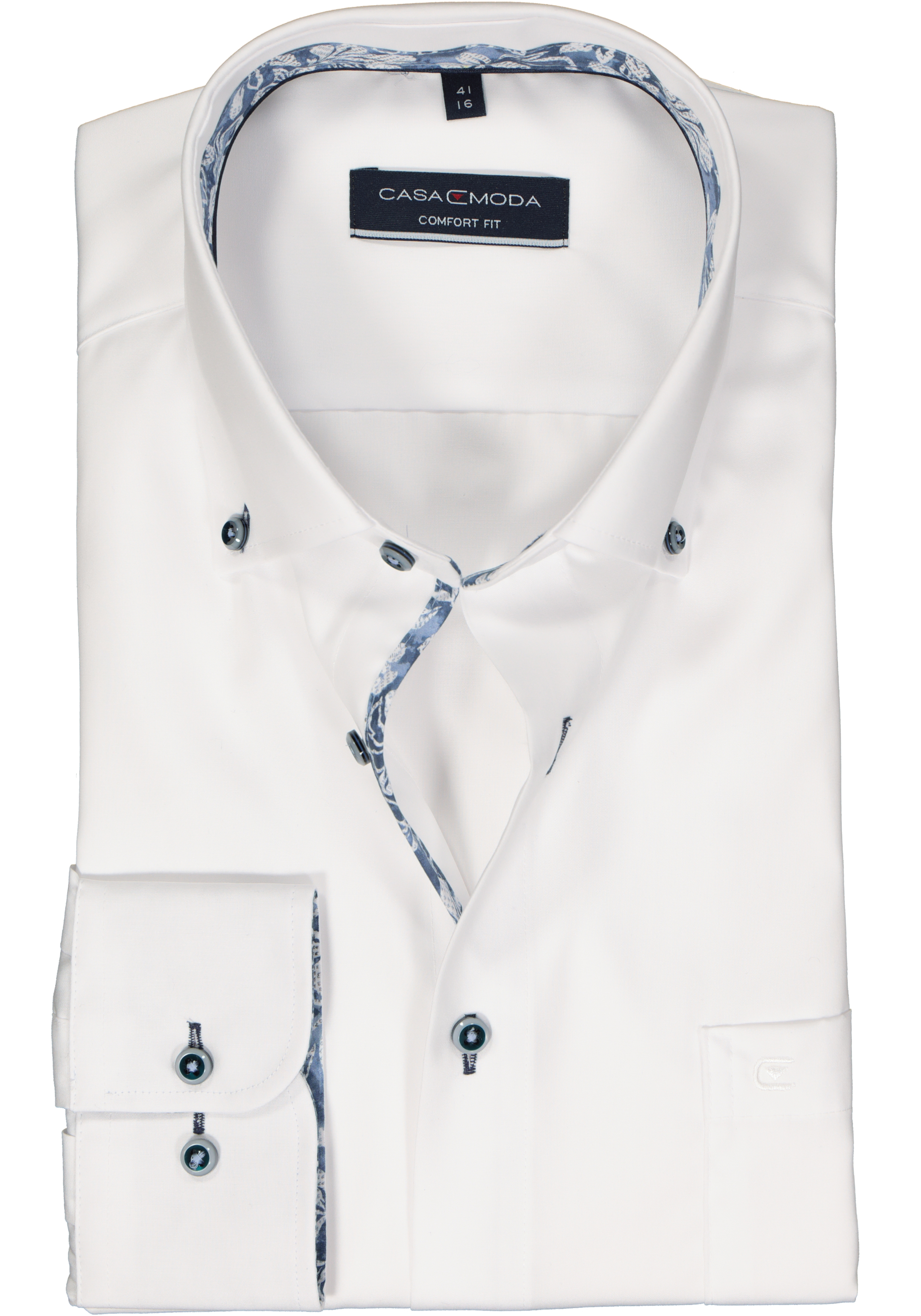 CASA MODA comfort fit overhemd, popeline, wit