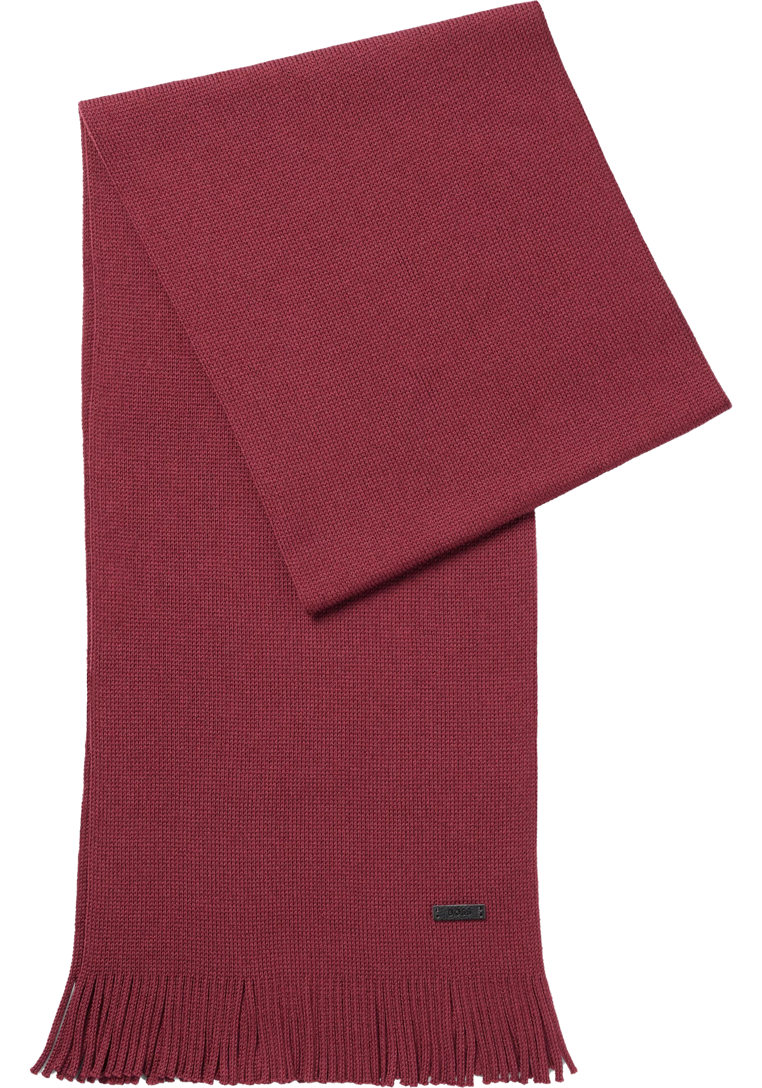HUGO BOSS sjaal wol, heren sjaal gebreid, rood