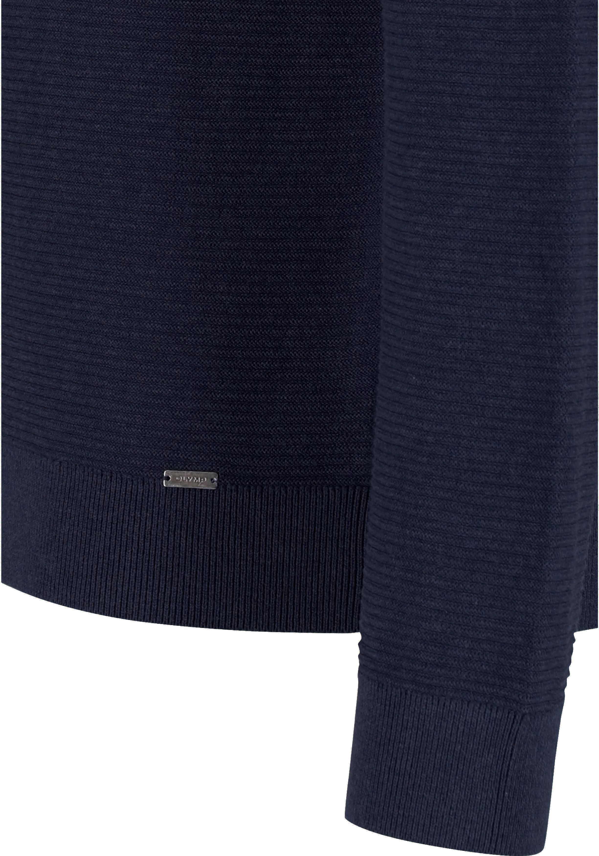 OLYMP modern fit trui katoen structuur, O-hals, donkerblauw