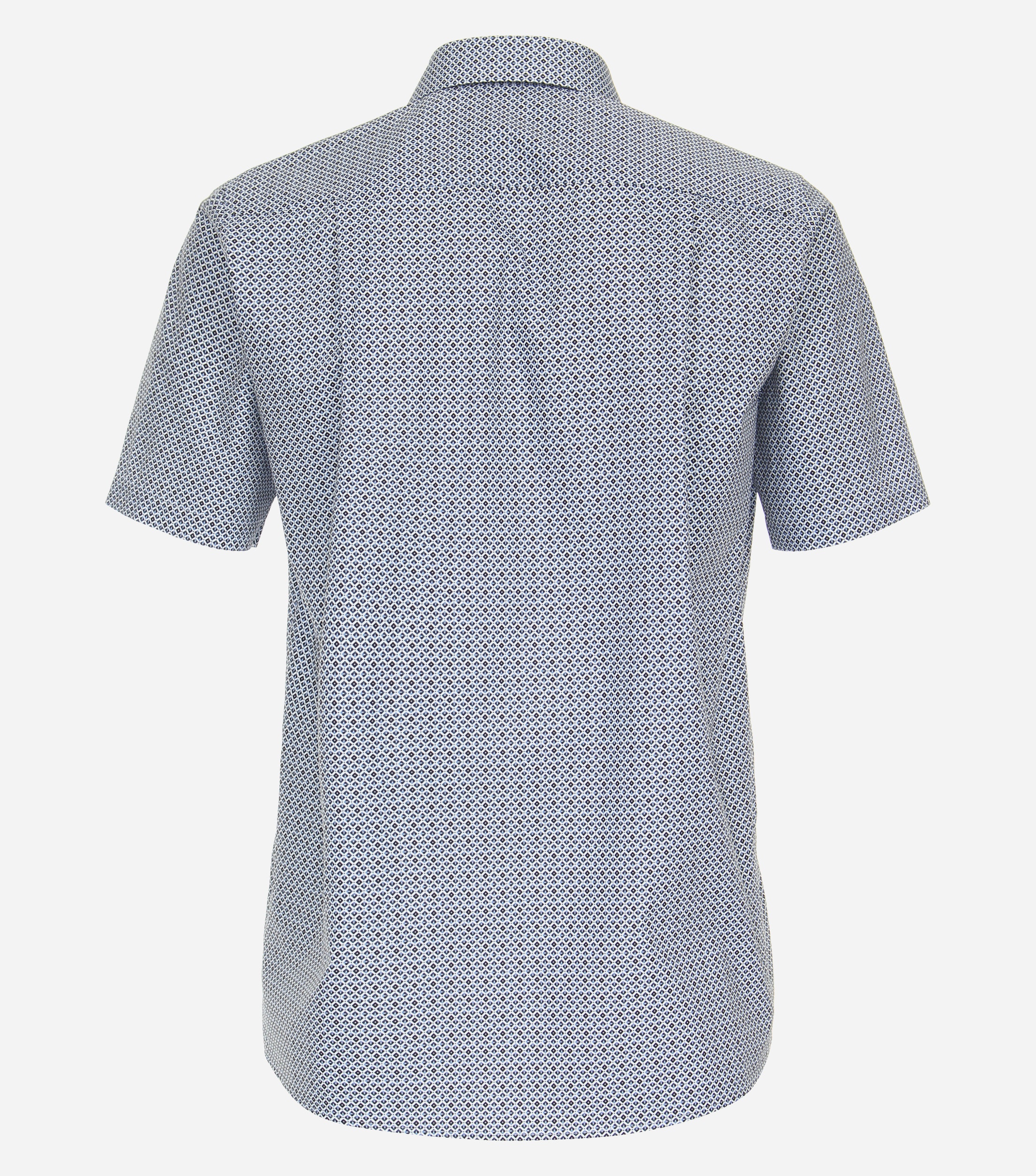 CASA MODA comfort fit overhemd, korte mouw, popeline, blauw dessin