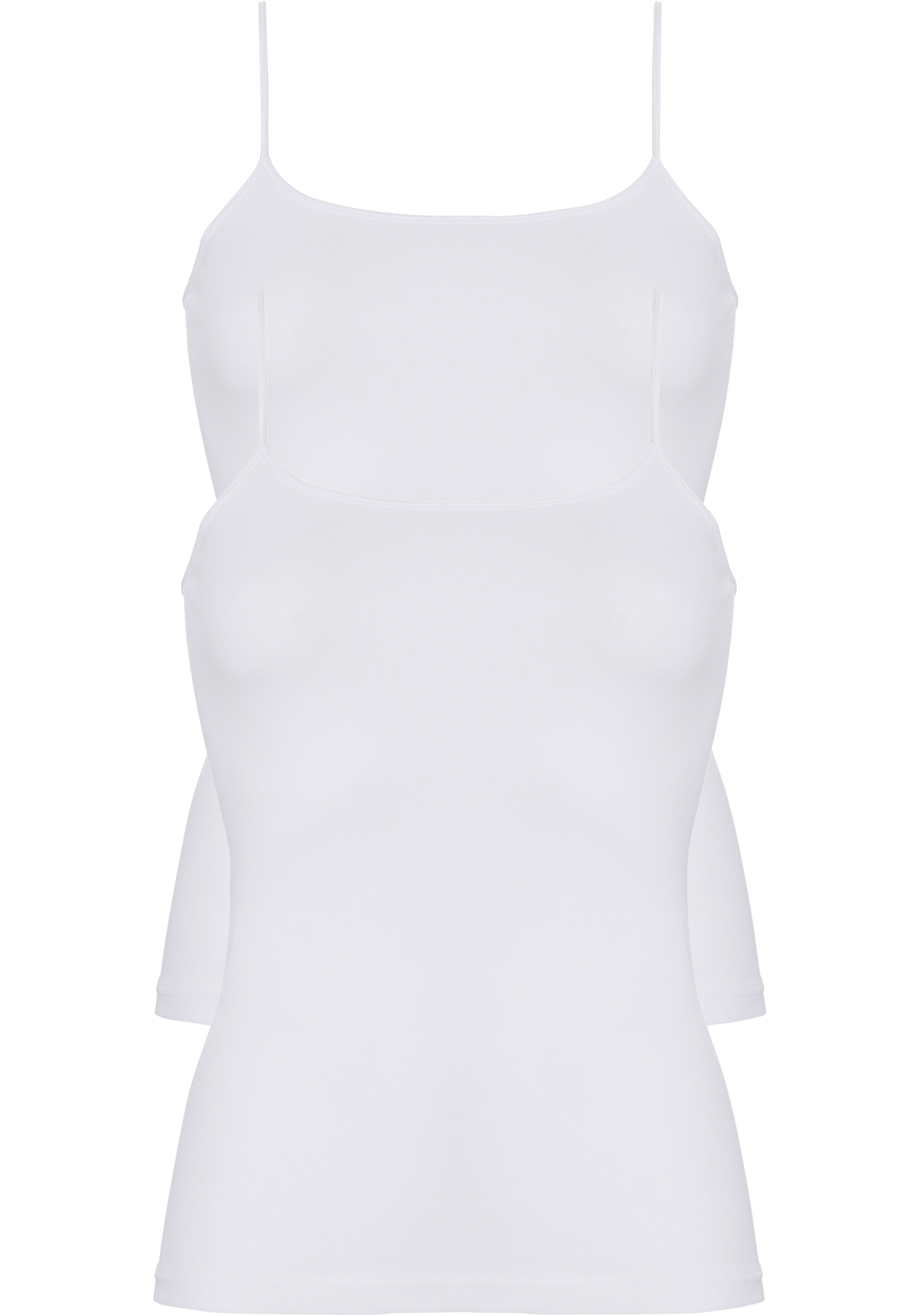 TEN CATE Basic women spaghetti top (2-pack), dames hemd smalle bandjes, wit