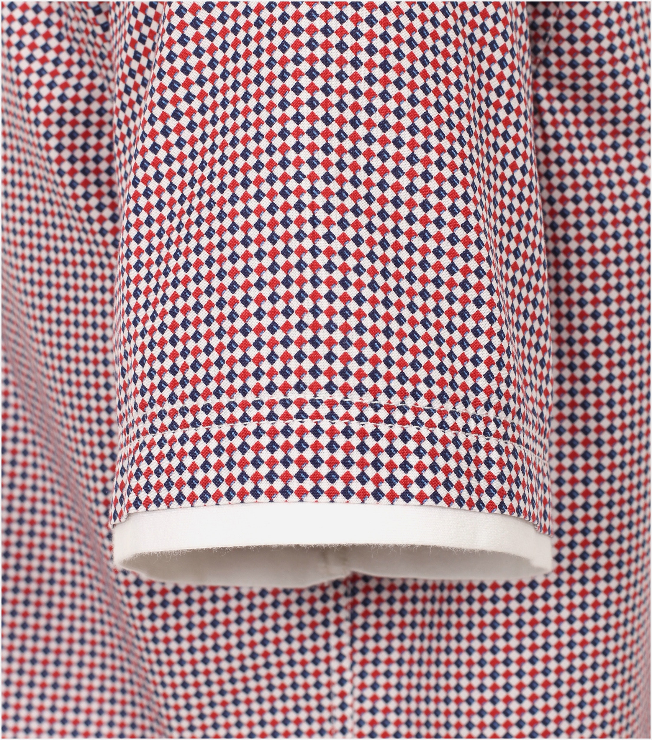 CASA MODA Sport casual fit overhemd, korte mouw, popeline, rood dessin