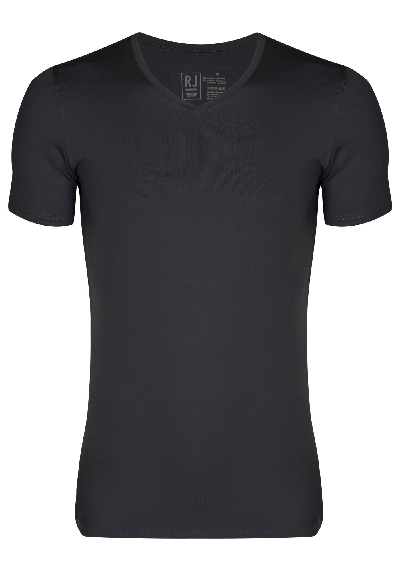 RJ Bodywear Pure Color T-shirt V-hals, grijs microfiber