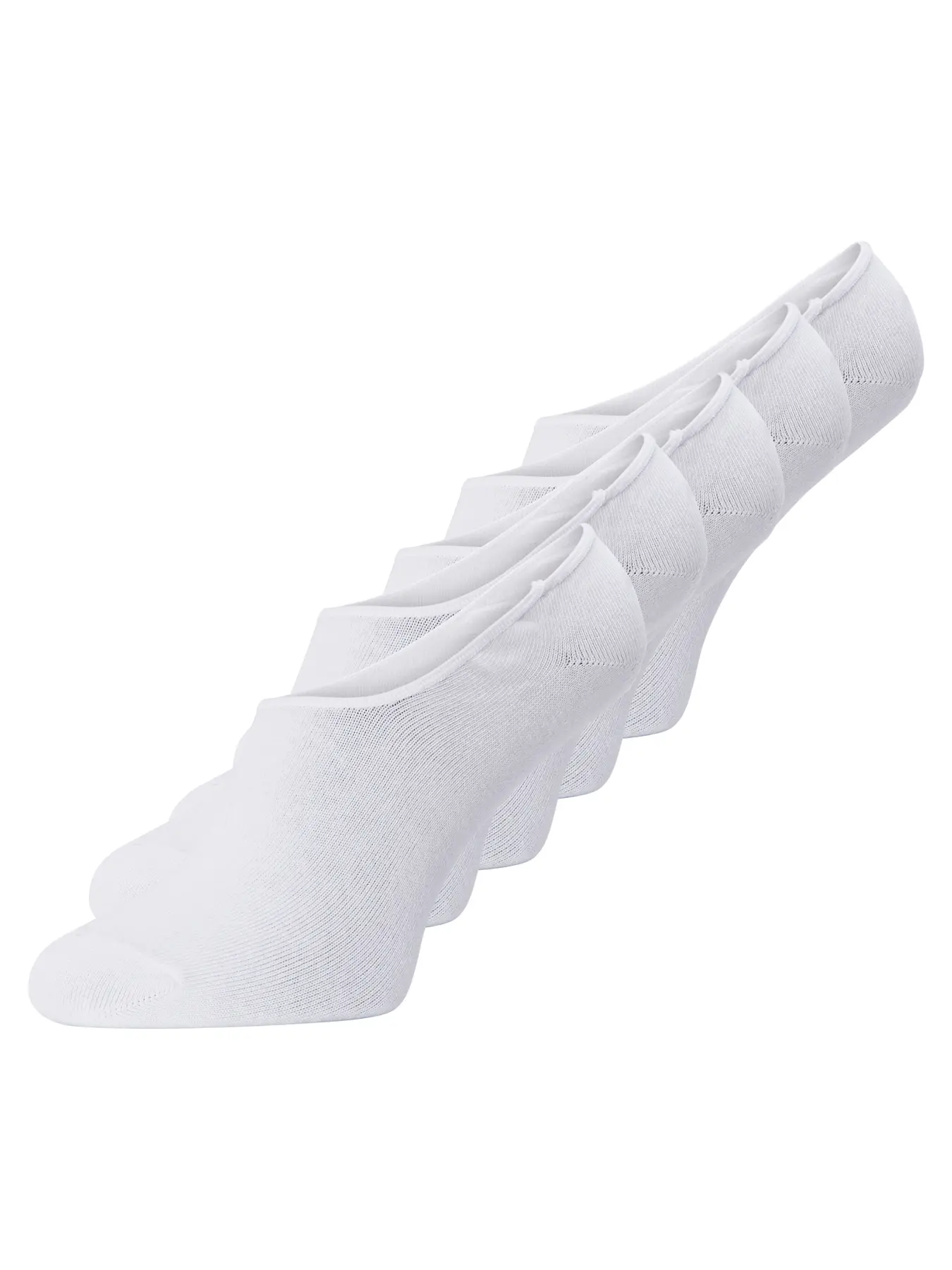 JACK & JONES Basic multi short sock (5 pack), heren sportsokken, wit (white)