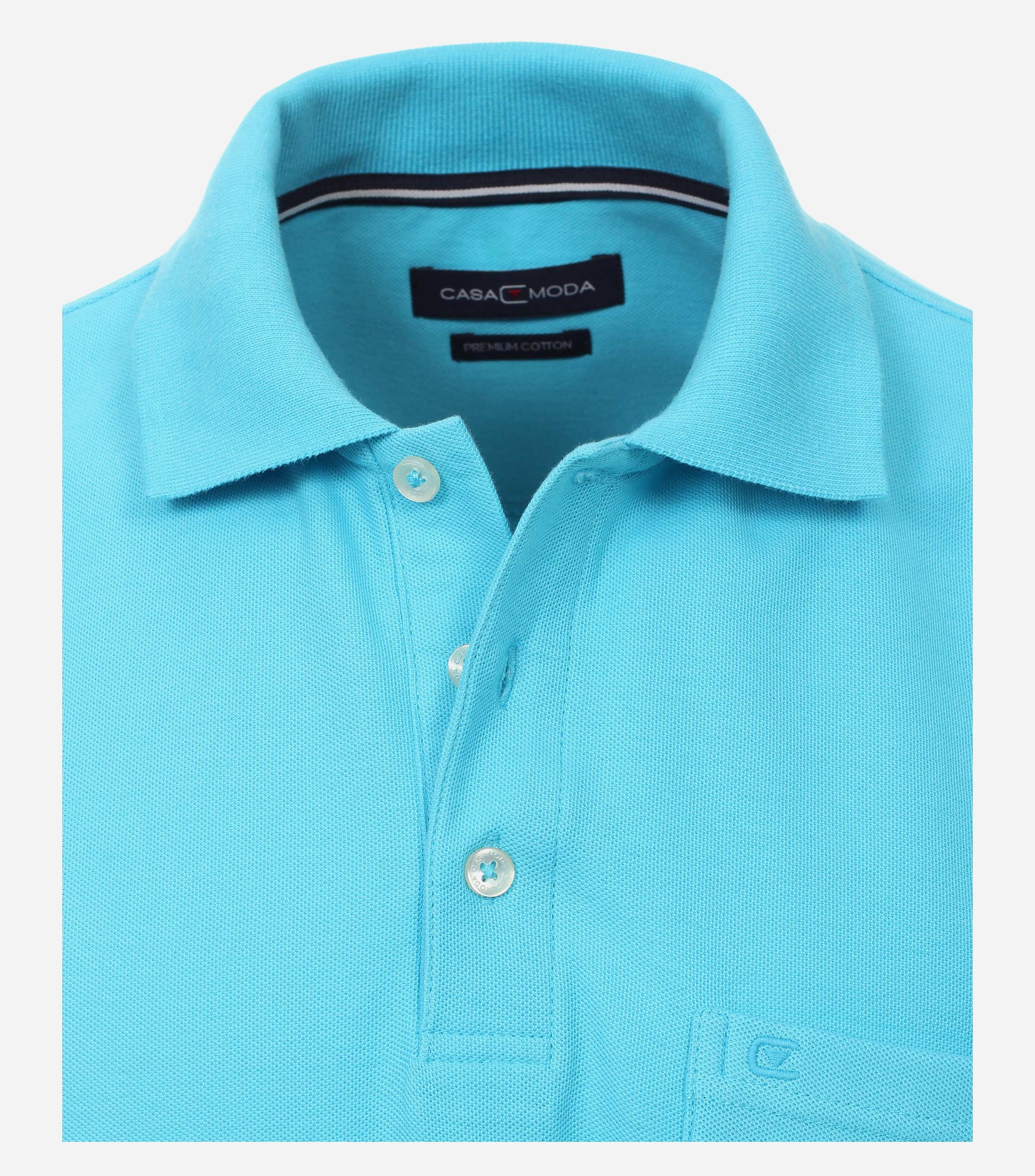 CASA MODA comfort fit heren polo, aqua