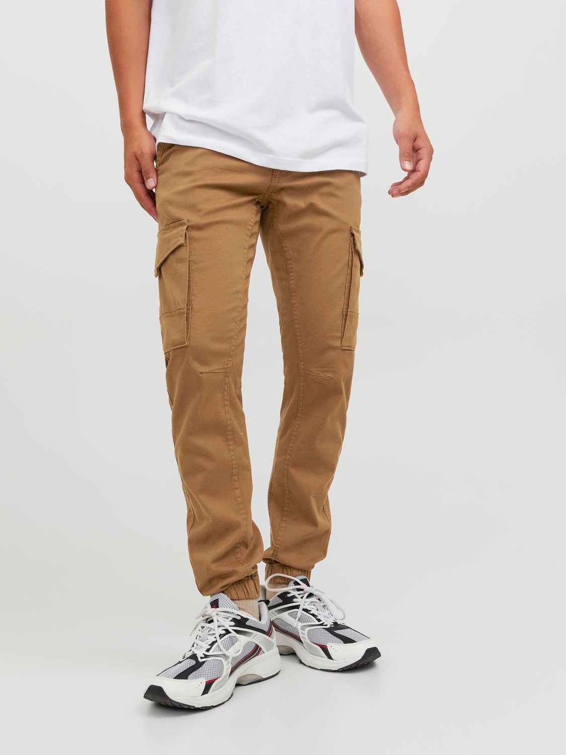 JACK & JONES Paul Lake Cargo loose fit, heren cargo broek, okergeel
