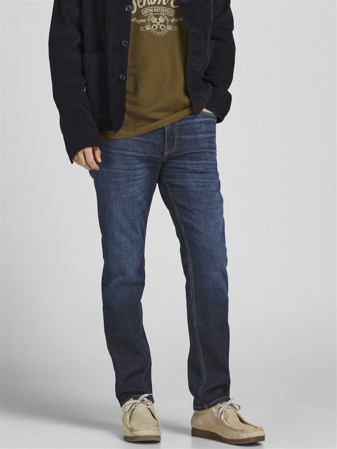 JACK & JONES Clark Original Jos regular fit, heren jeans, denimblauw
