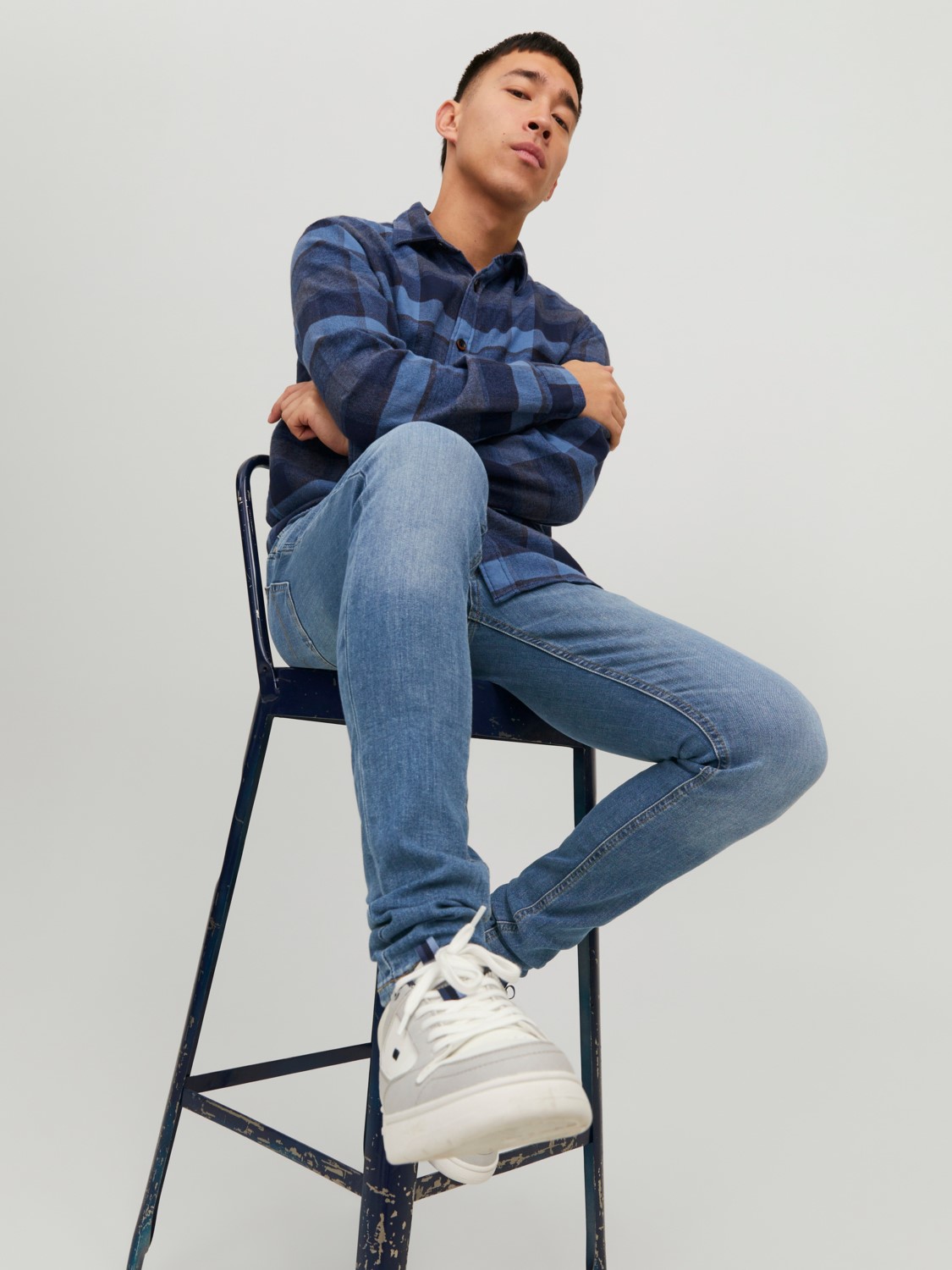 JACK & JONES Tom Original loose fit, heren jeans, denimblauw