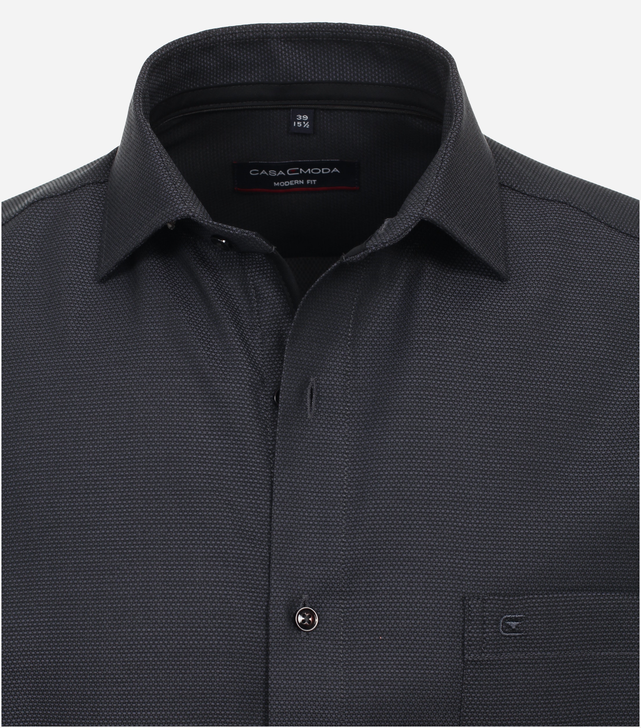 CASA MODA modern fit overhemd, dobby, antraciet