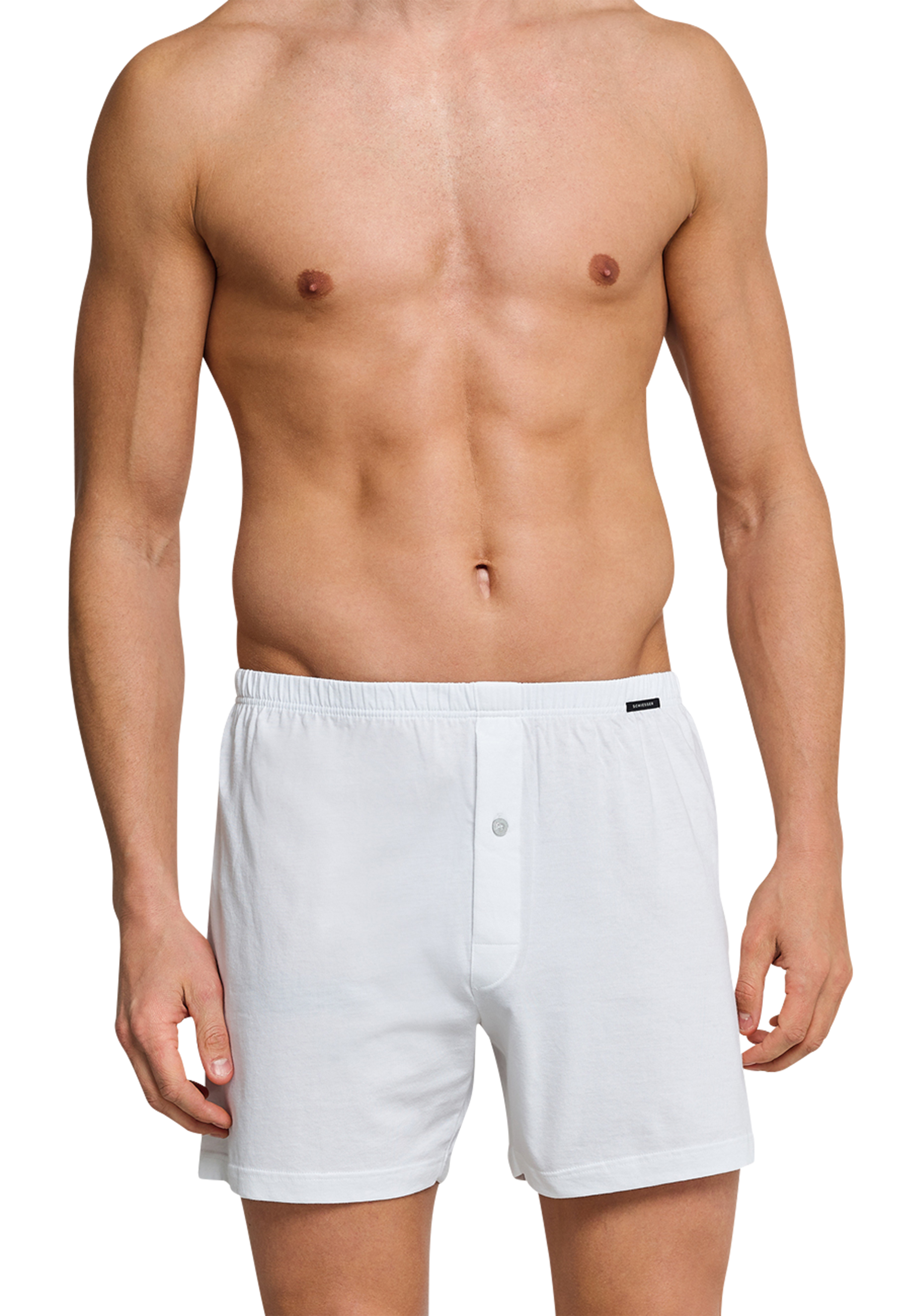 SCHIESSER Cotton Essentials boxershorts wijd (2-pack), tricot, zwart en wit